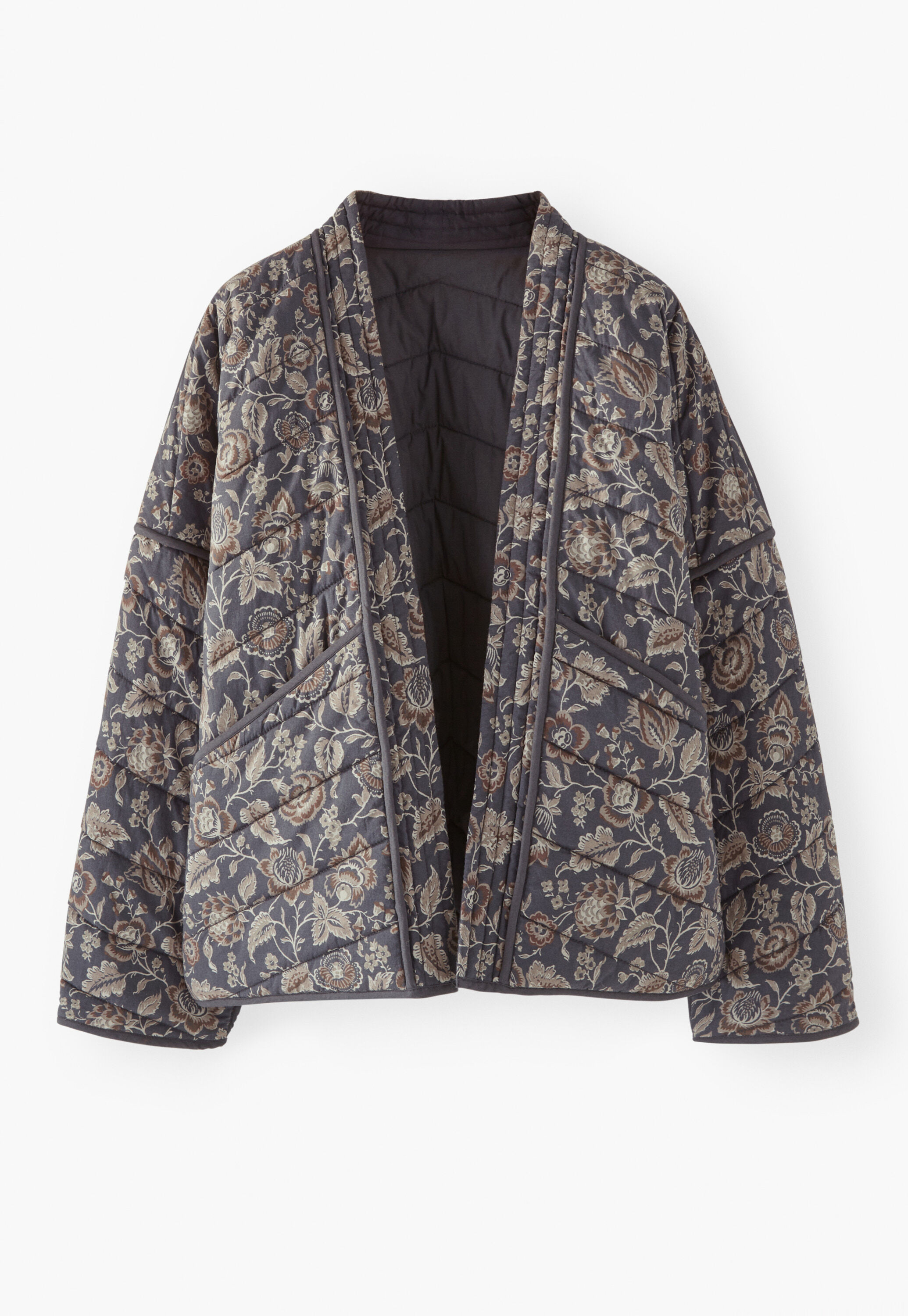 Gesteppte Jacke mit Print, Kohlschwarz/Nerz, large