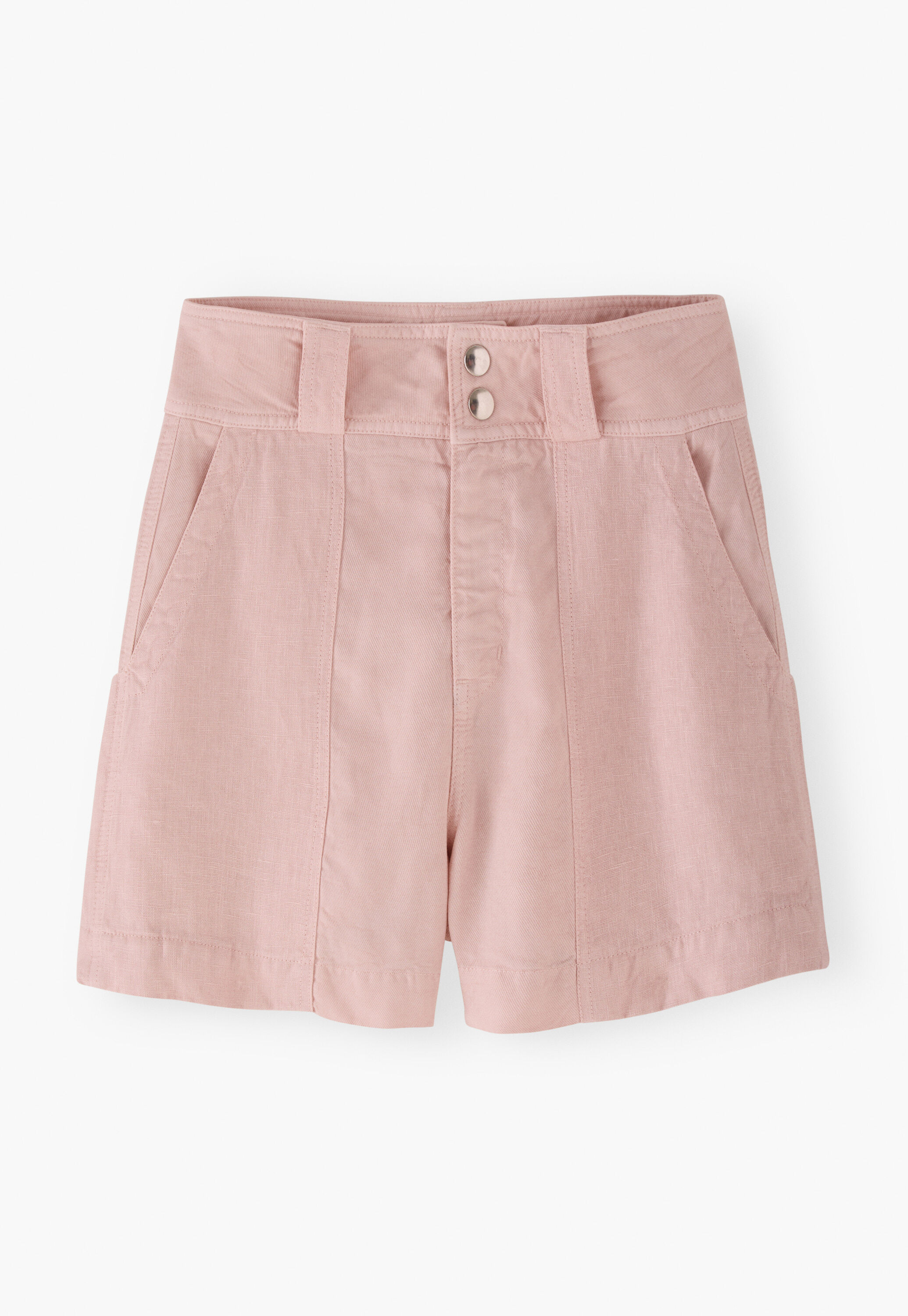 Kontraststoff-Shorts, Pastellrosa, large
