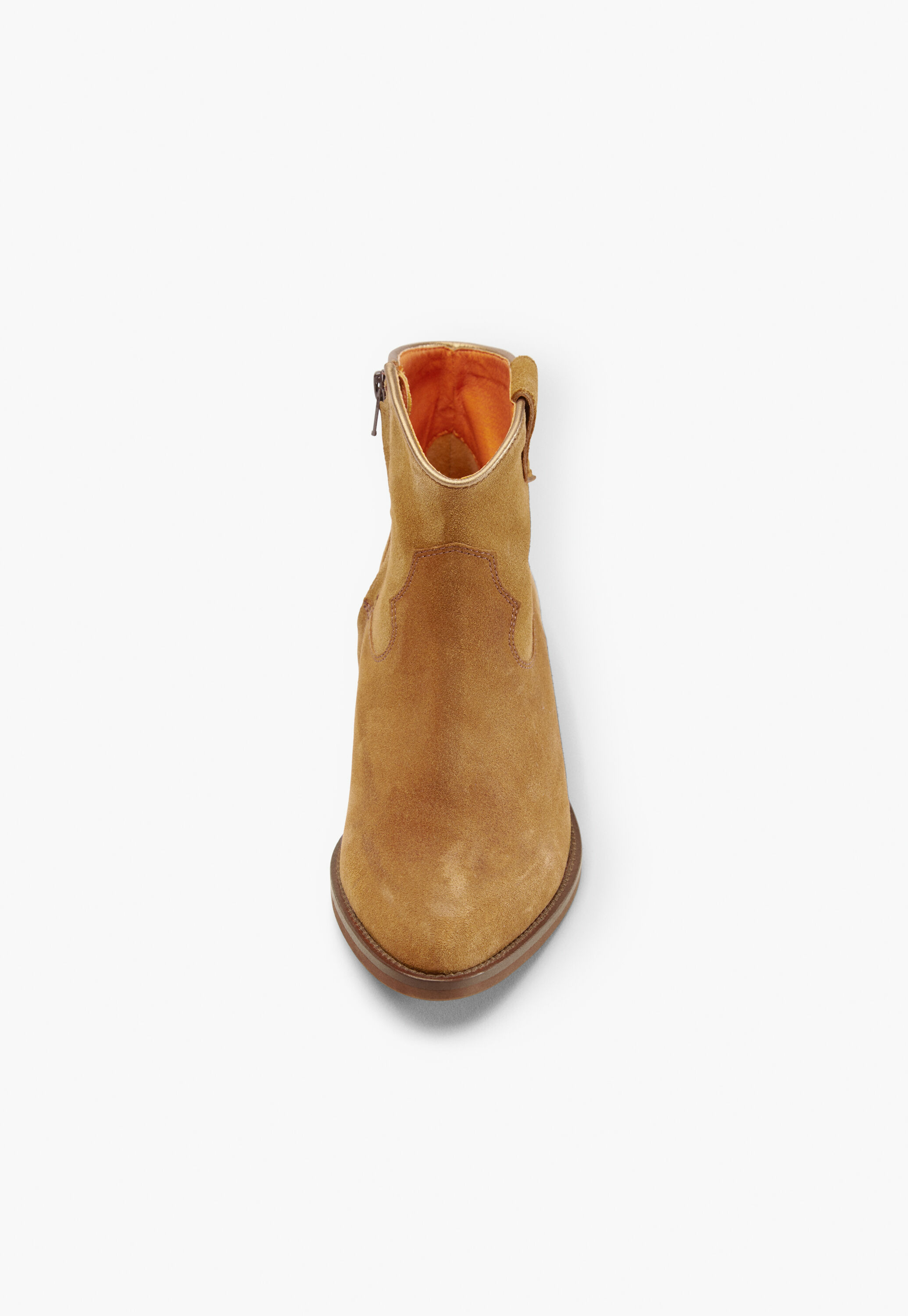 Wildleder-Stiefeletten, Lohbraun, large