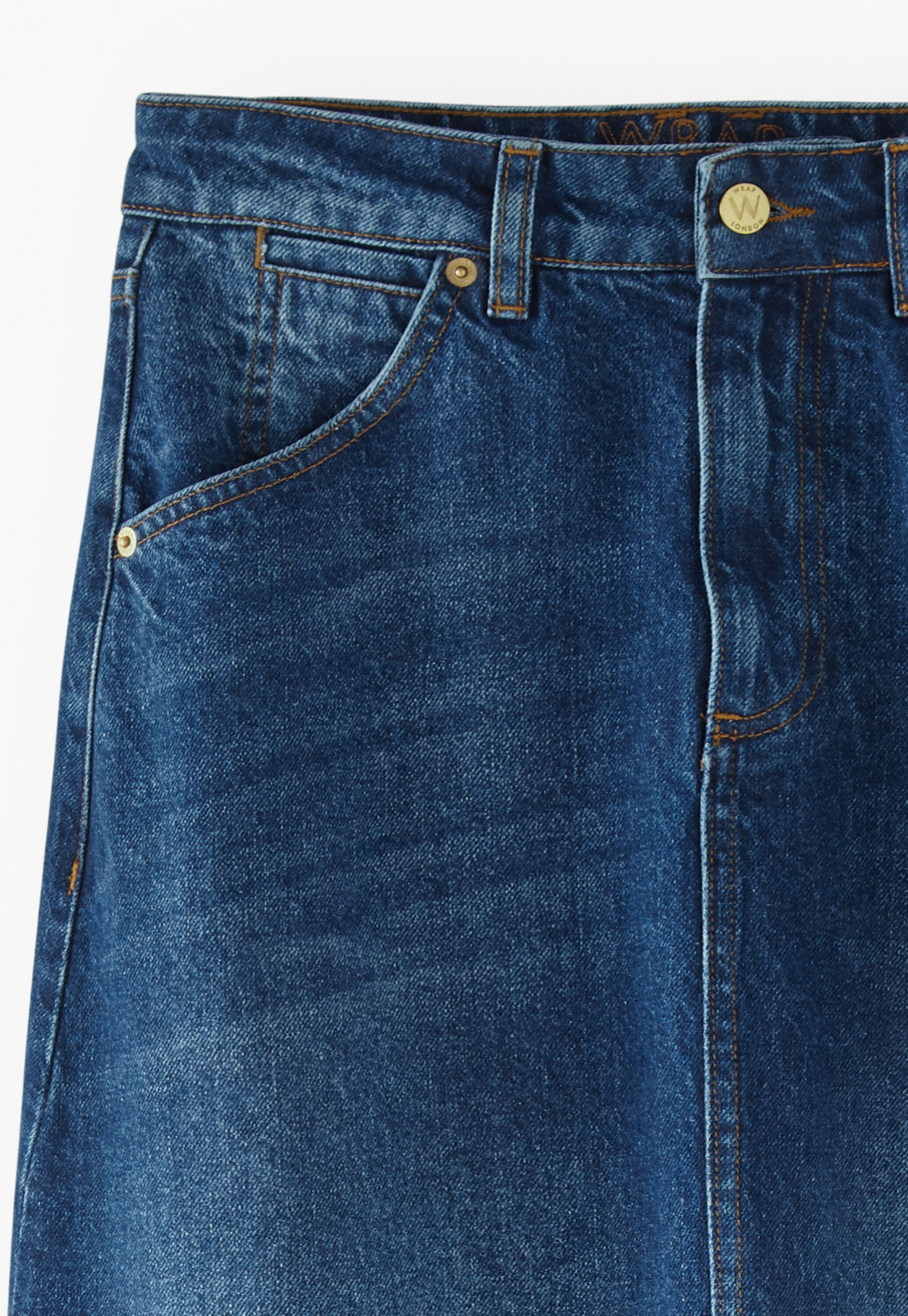 Ausgestellter Maxirock aus Denim, Mid-Vintage, large