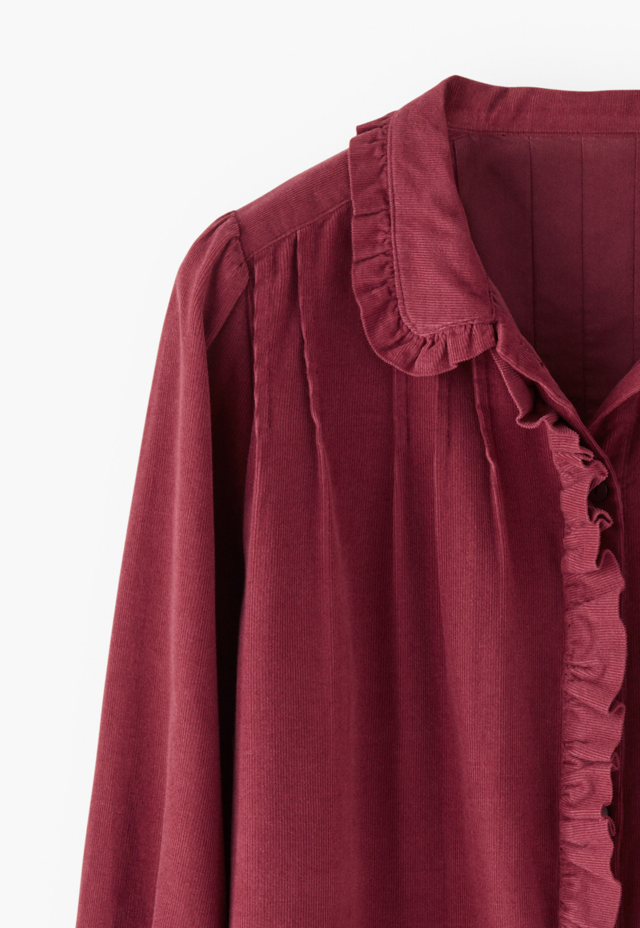 Faltenbluse aus Cord