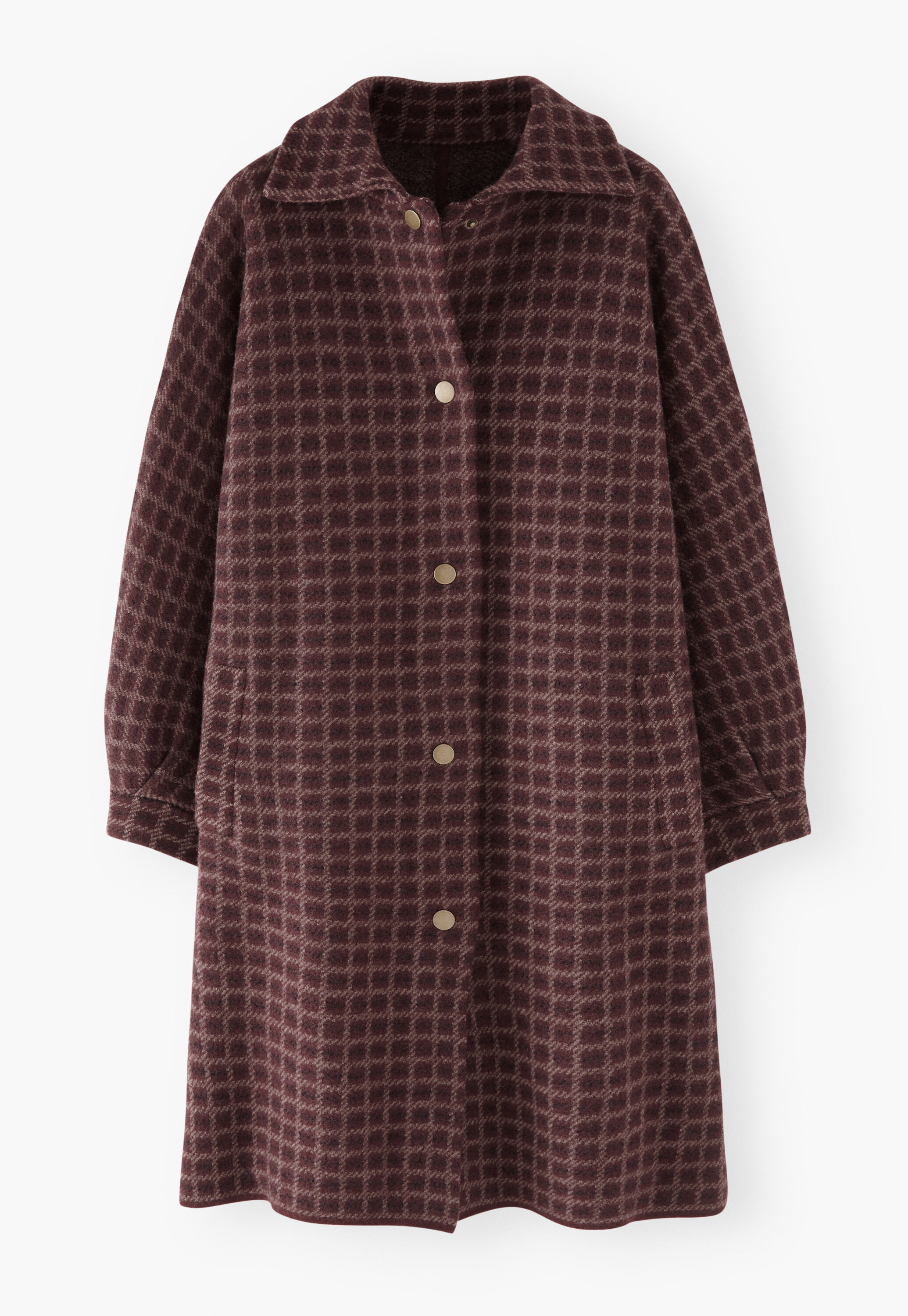 Karierte Jacke, Burgunder, large