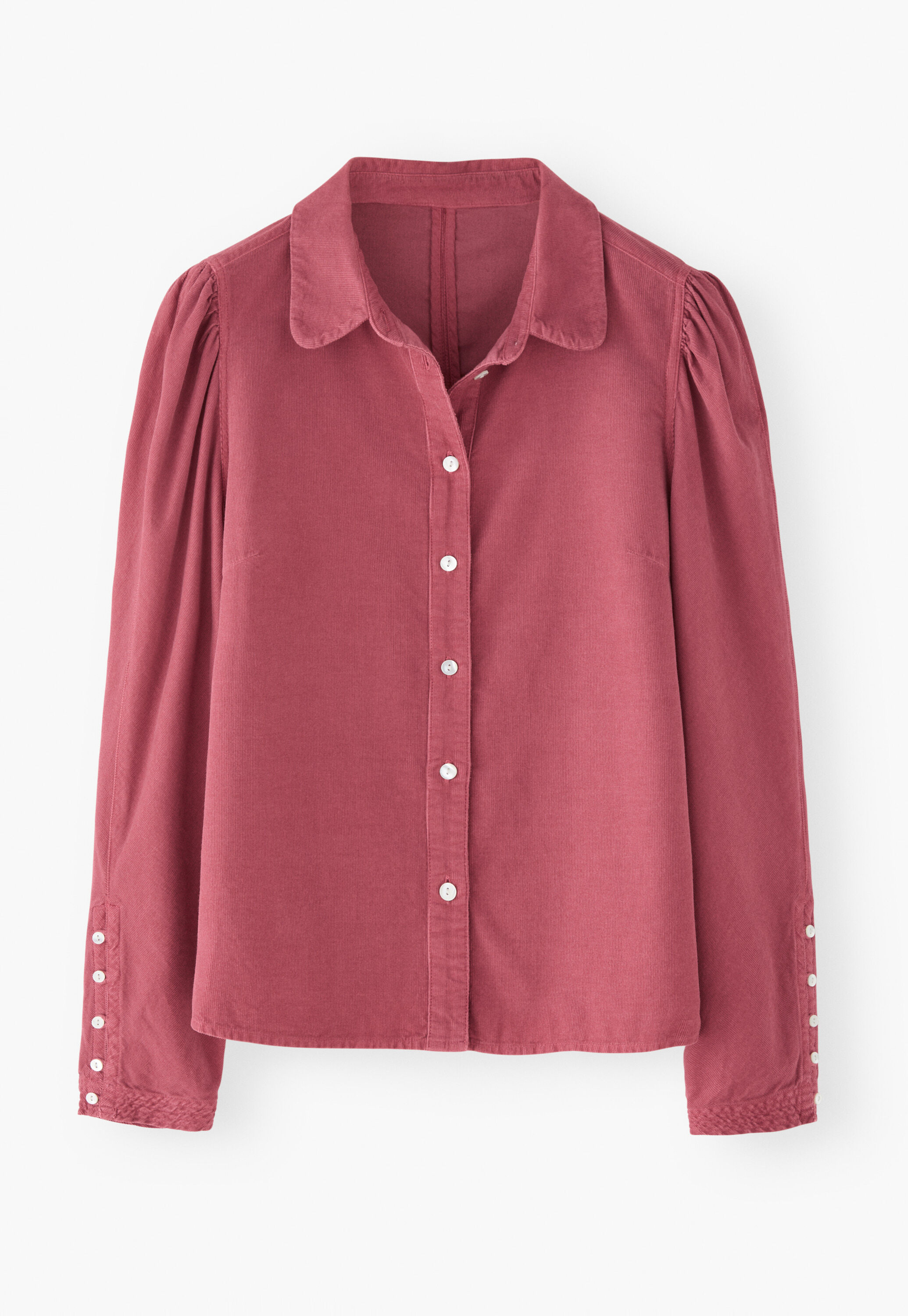 Durchgekn&ouml;pfte Bluse, Dunkles Ros&eacute;, large