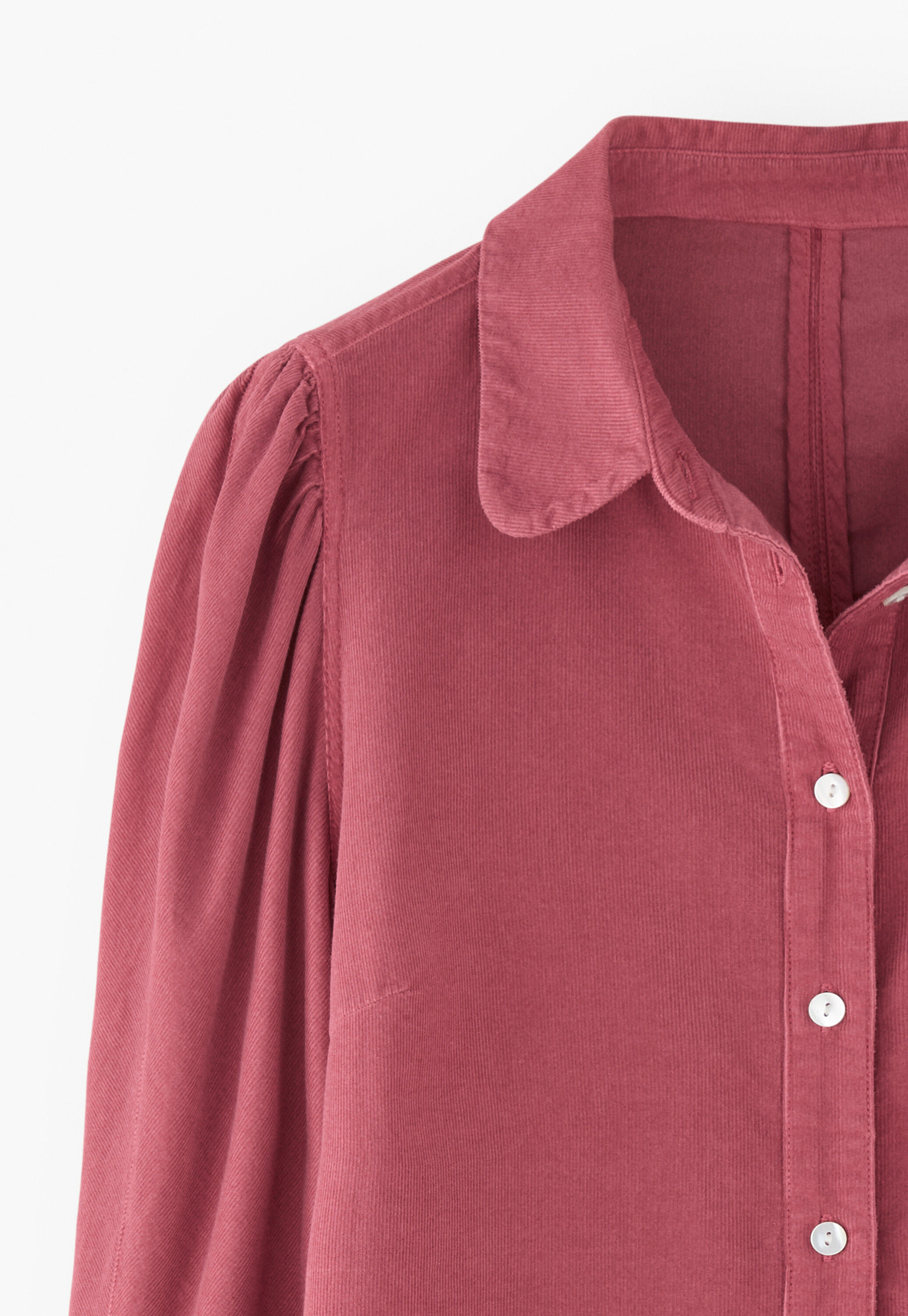 Durchgekn&ouml;pfte Bluse, Dunkles Ros&eacute;, large