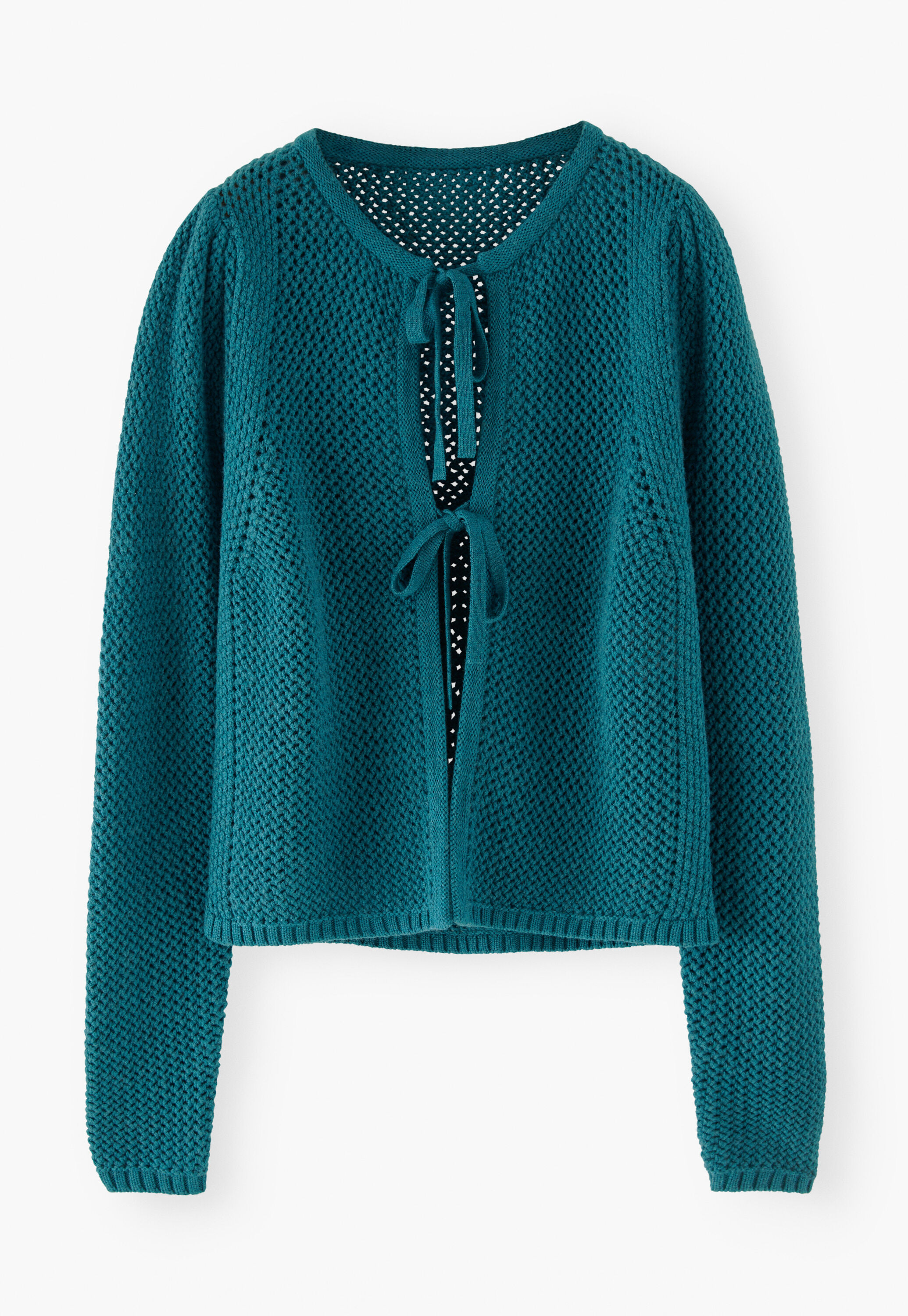 Cardigan mit Bindeband, Ozean/Aquamarin, large