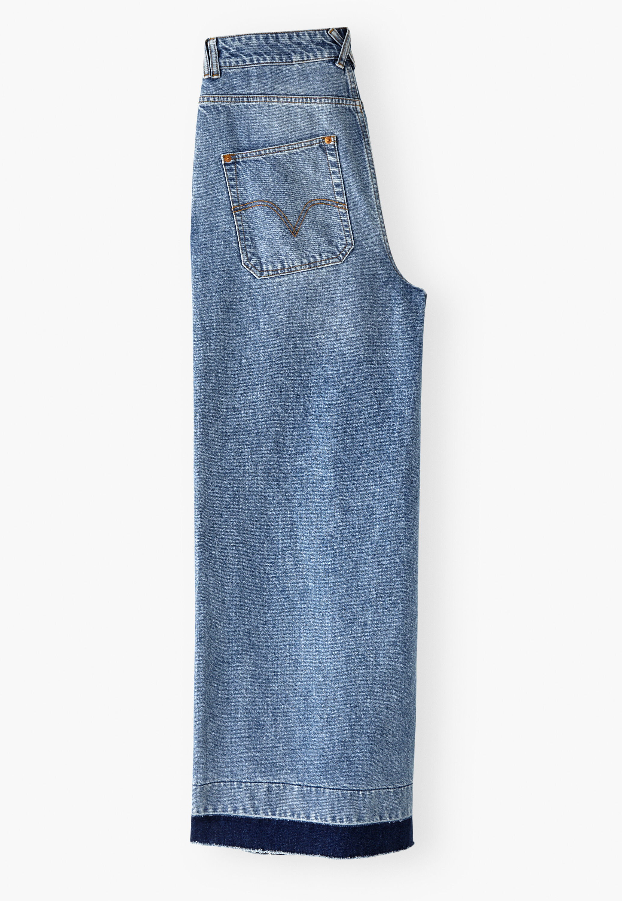 Jeans mit weitem Bein und Nahtstreifen