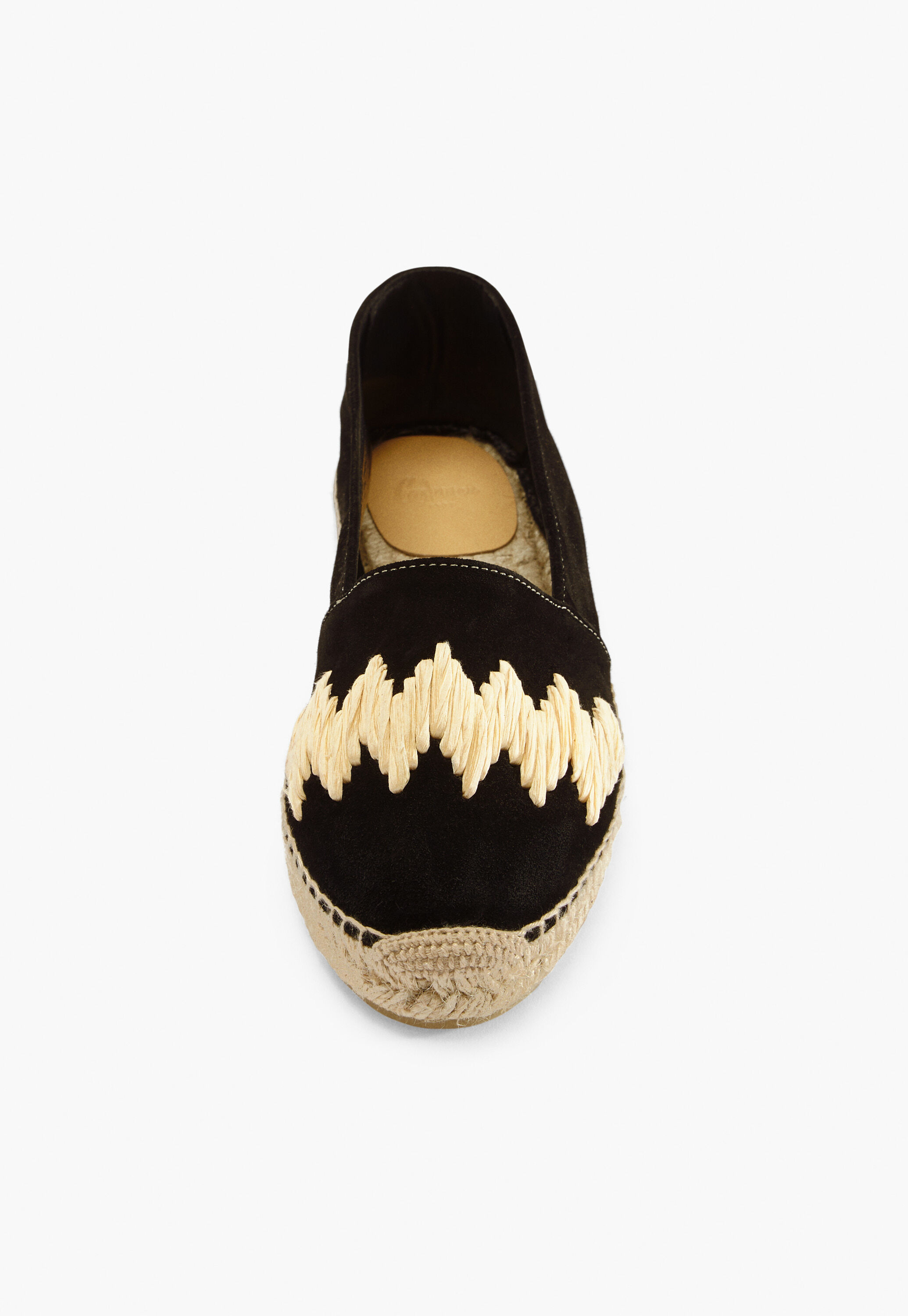 Espadrilles mit Raffiabast-Zehenpartie, Schwarz, large
