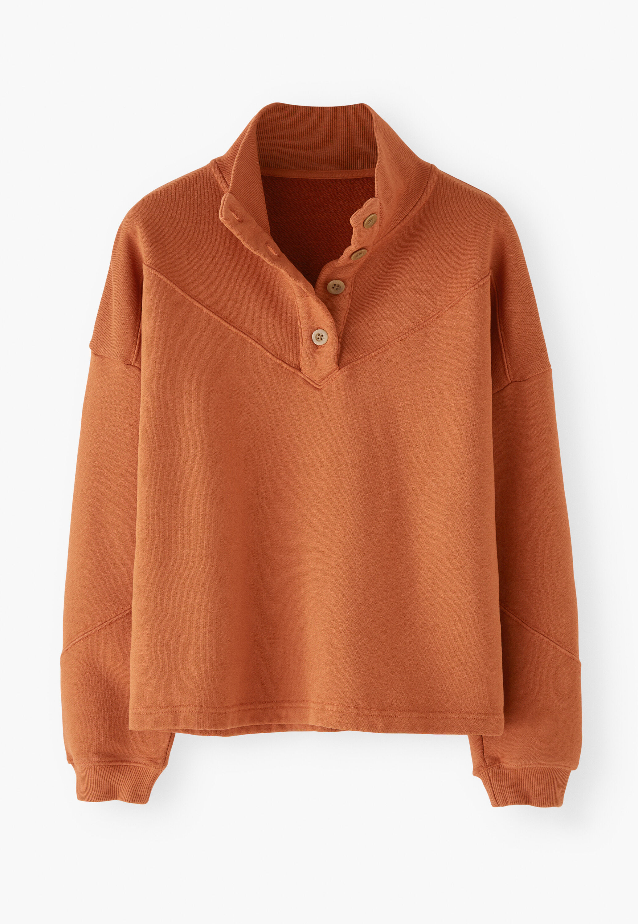 Sweatshirt mit Streifen, Gebranntes Orange, large