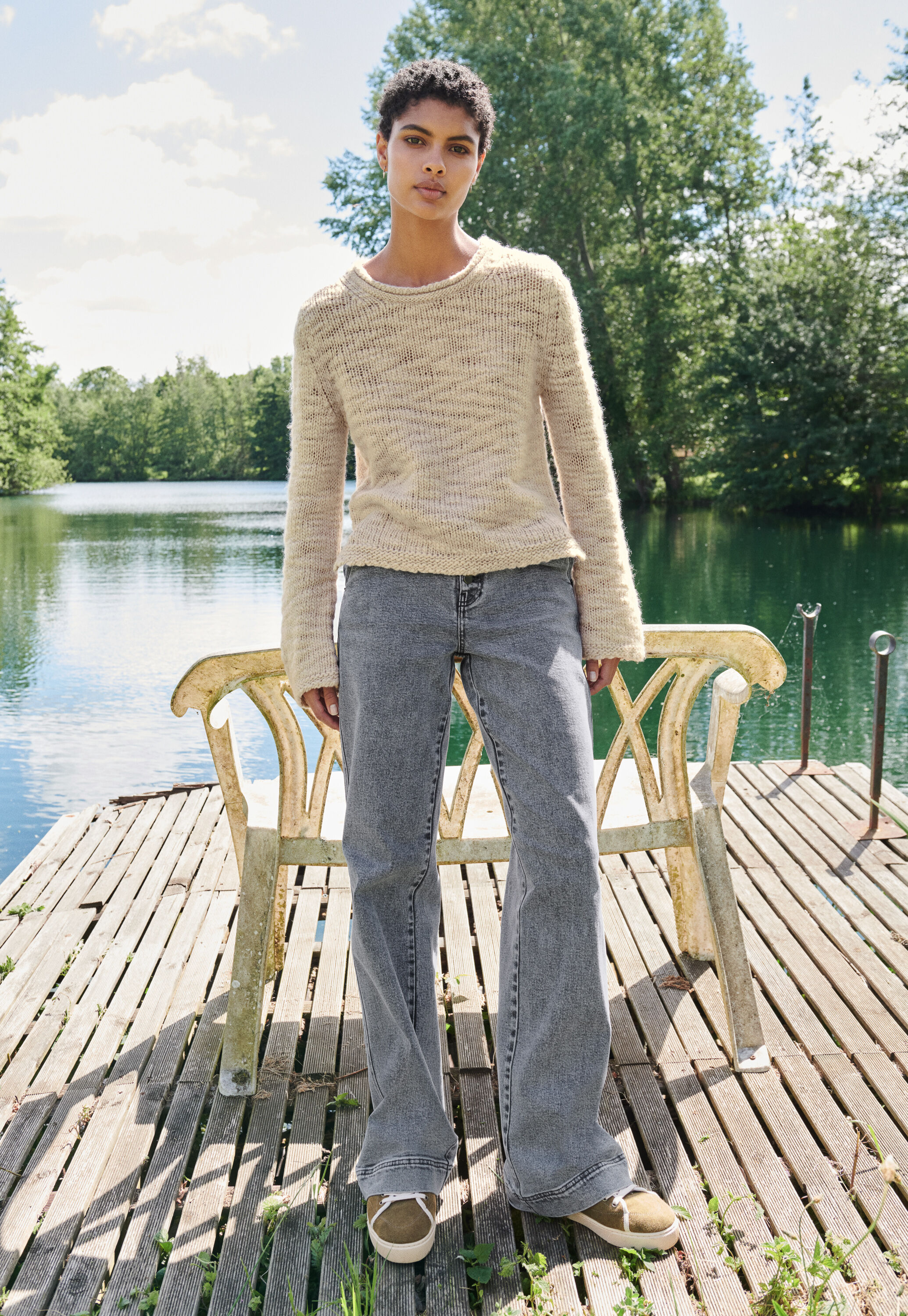 Jeans mit weitem Bein
