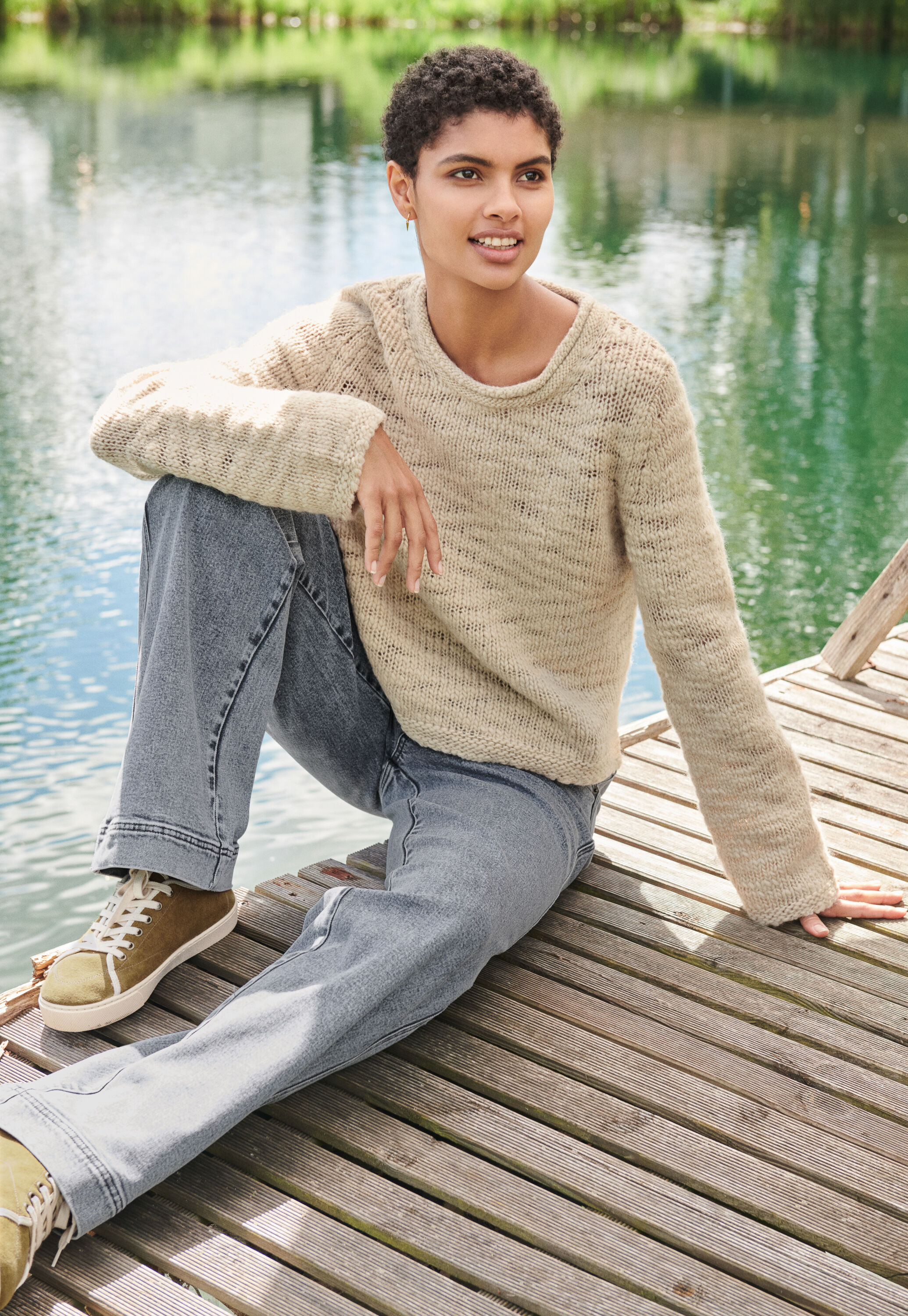 Jeans mit weitem Bein