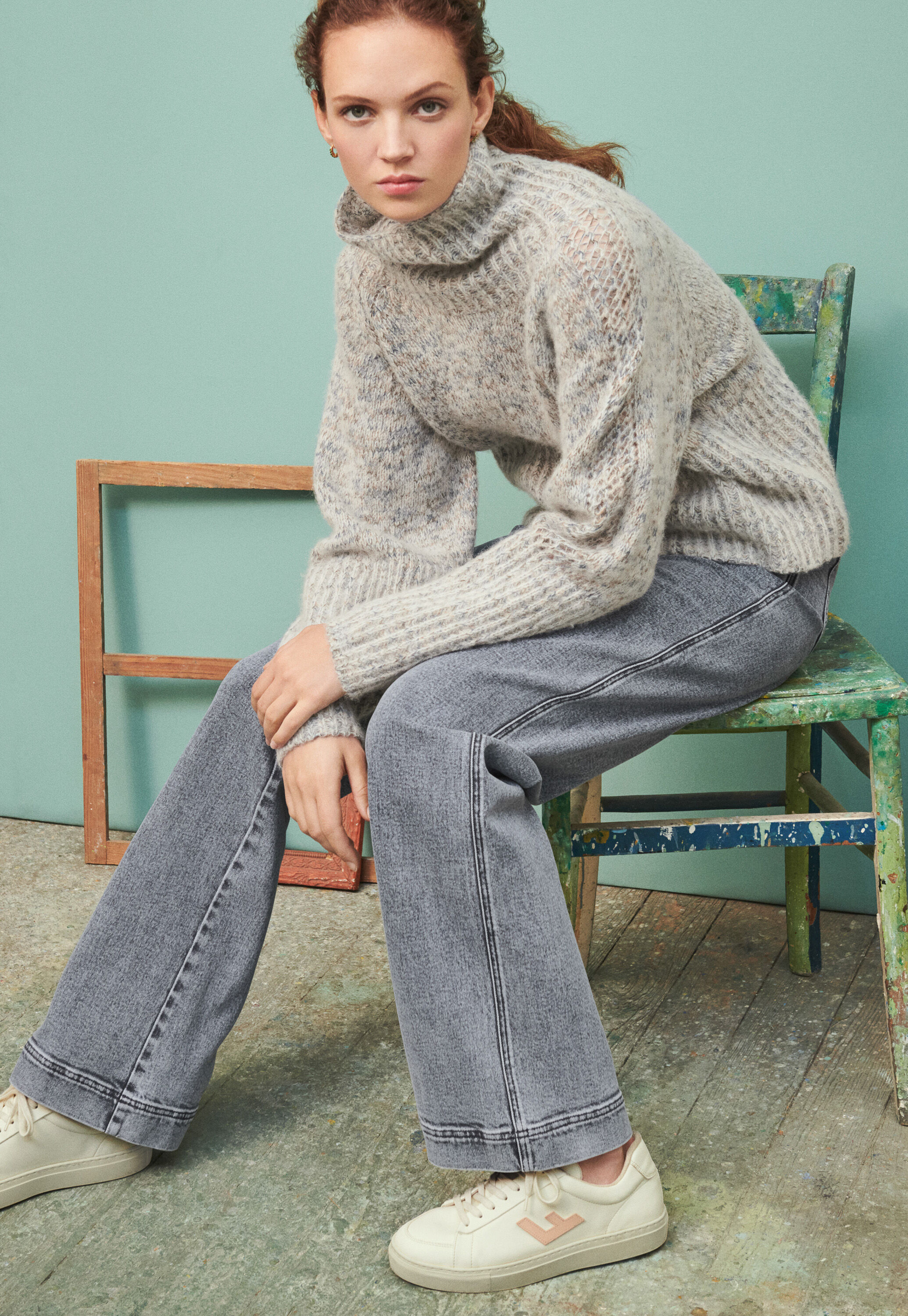 Jeans mit weitem Bein
