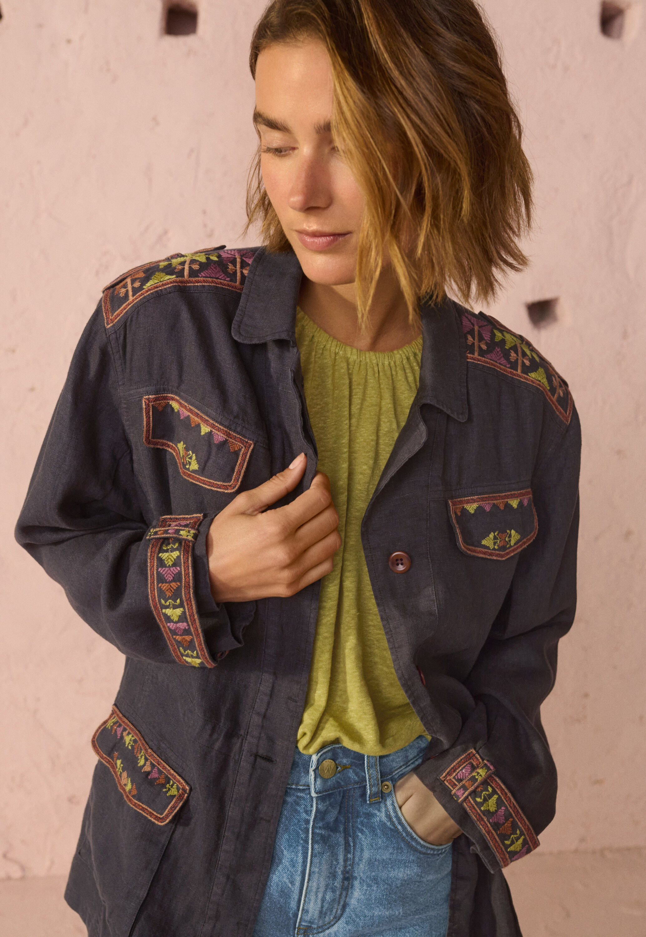 Bestickte Jacke