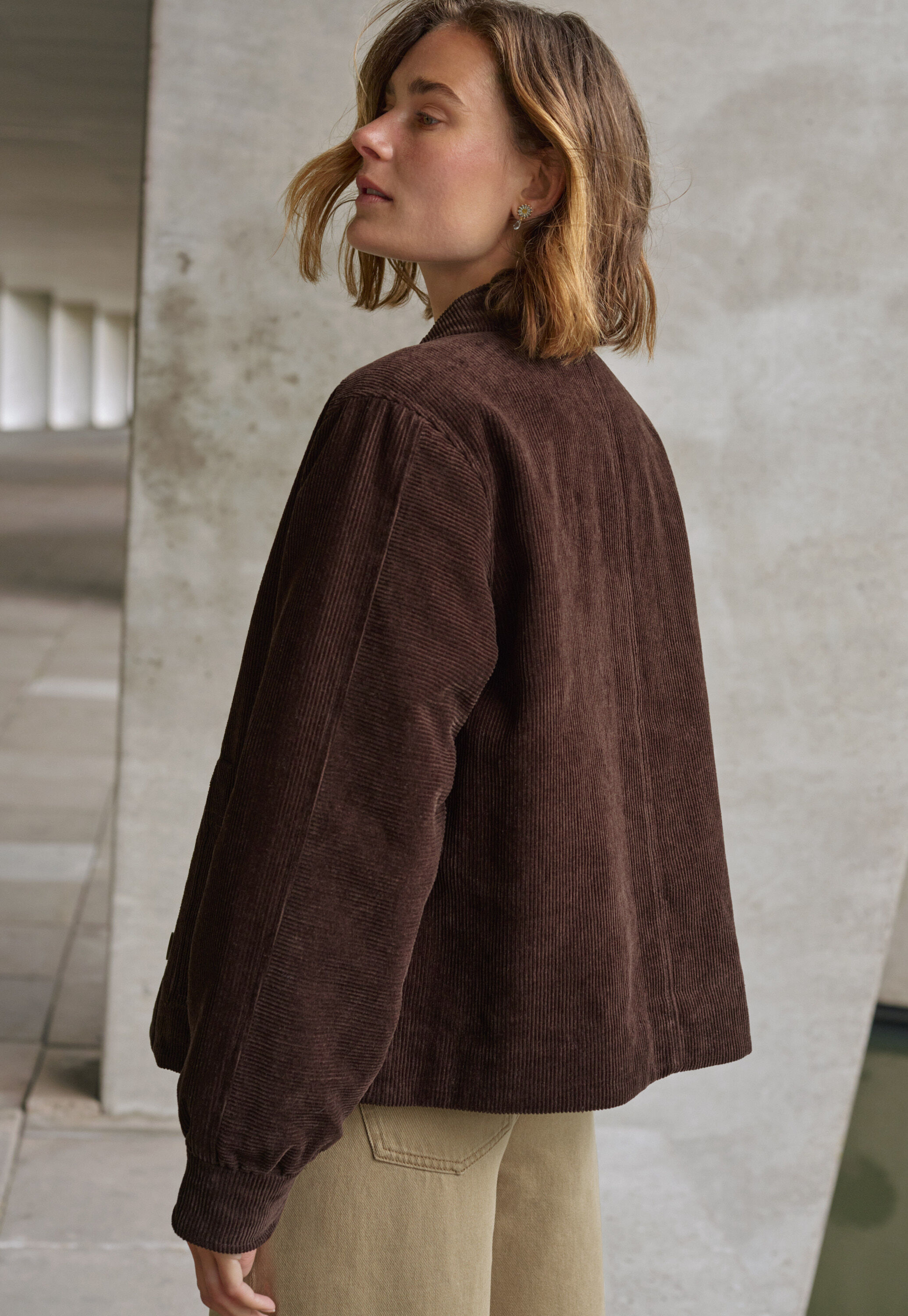 Zweireihige Jacke, Dunkle Schokolade, large