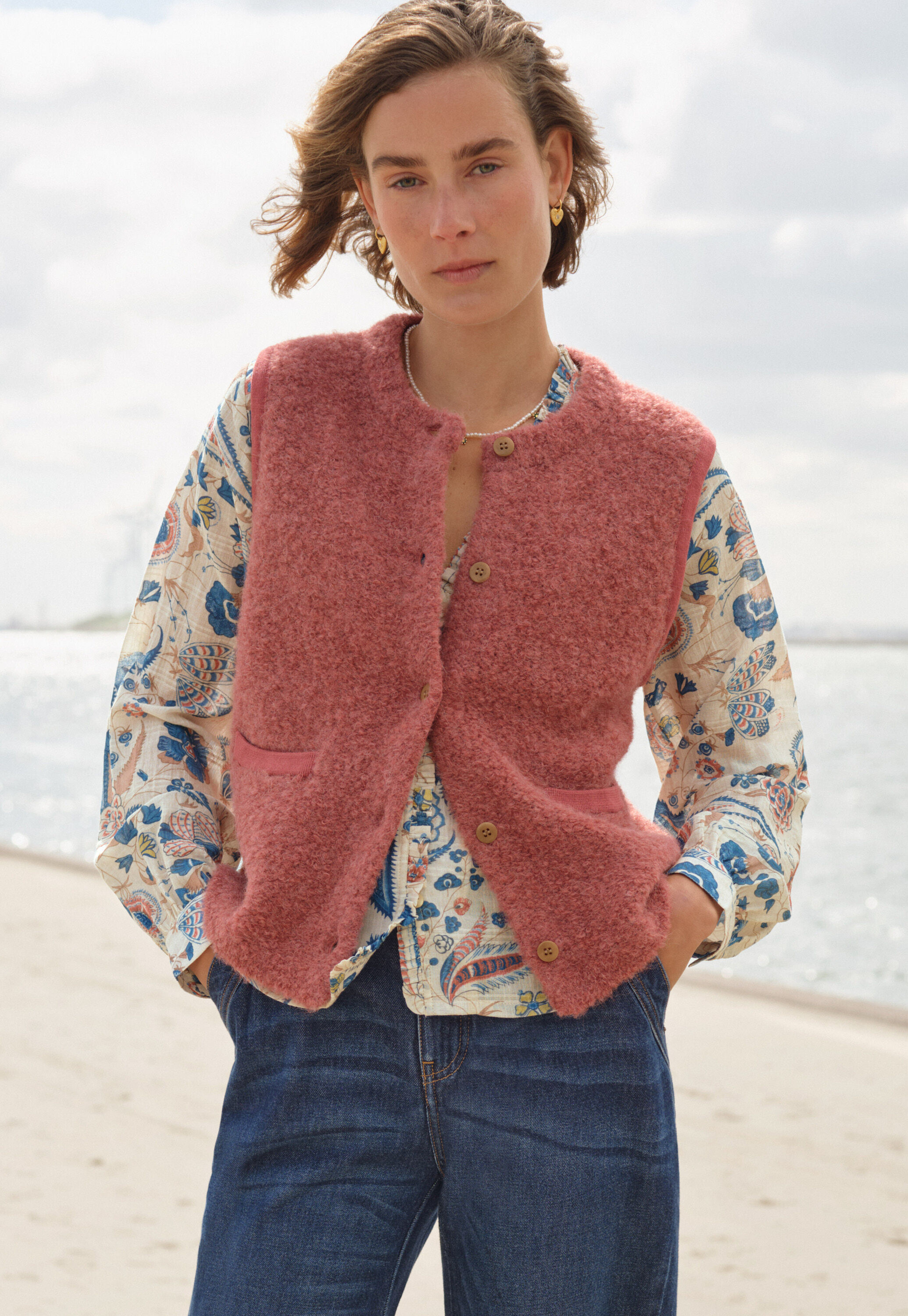 Strickweste, Beere, large