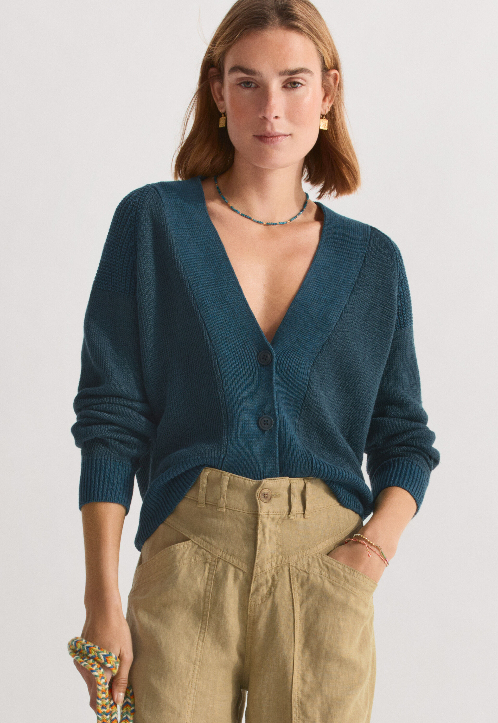 Perlenkette, Aquamarin, large