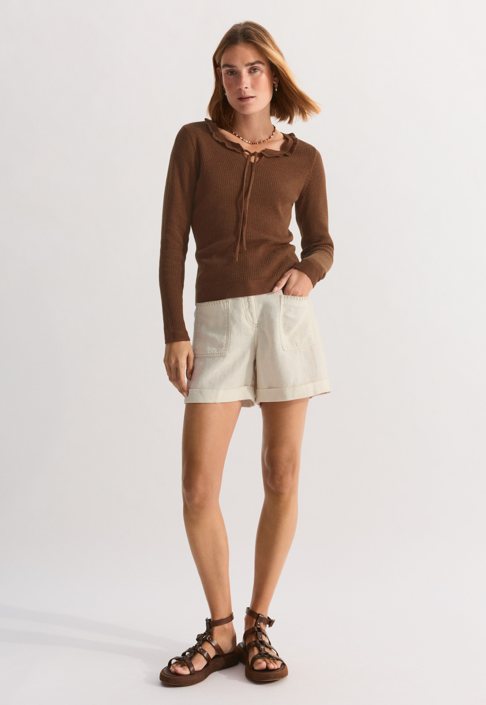 Pullover mit Bindeband
