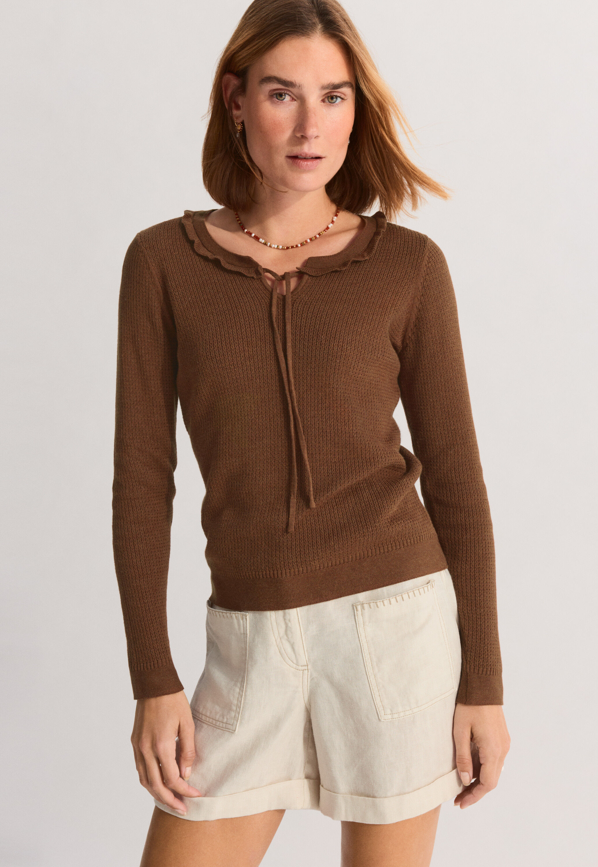 Pullover mit Bindeband