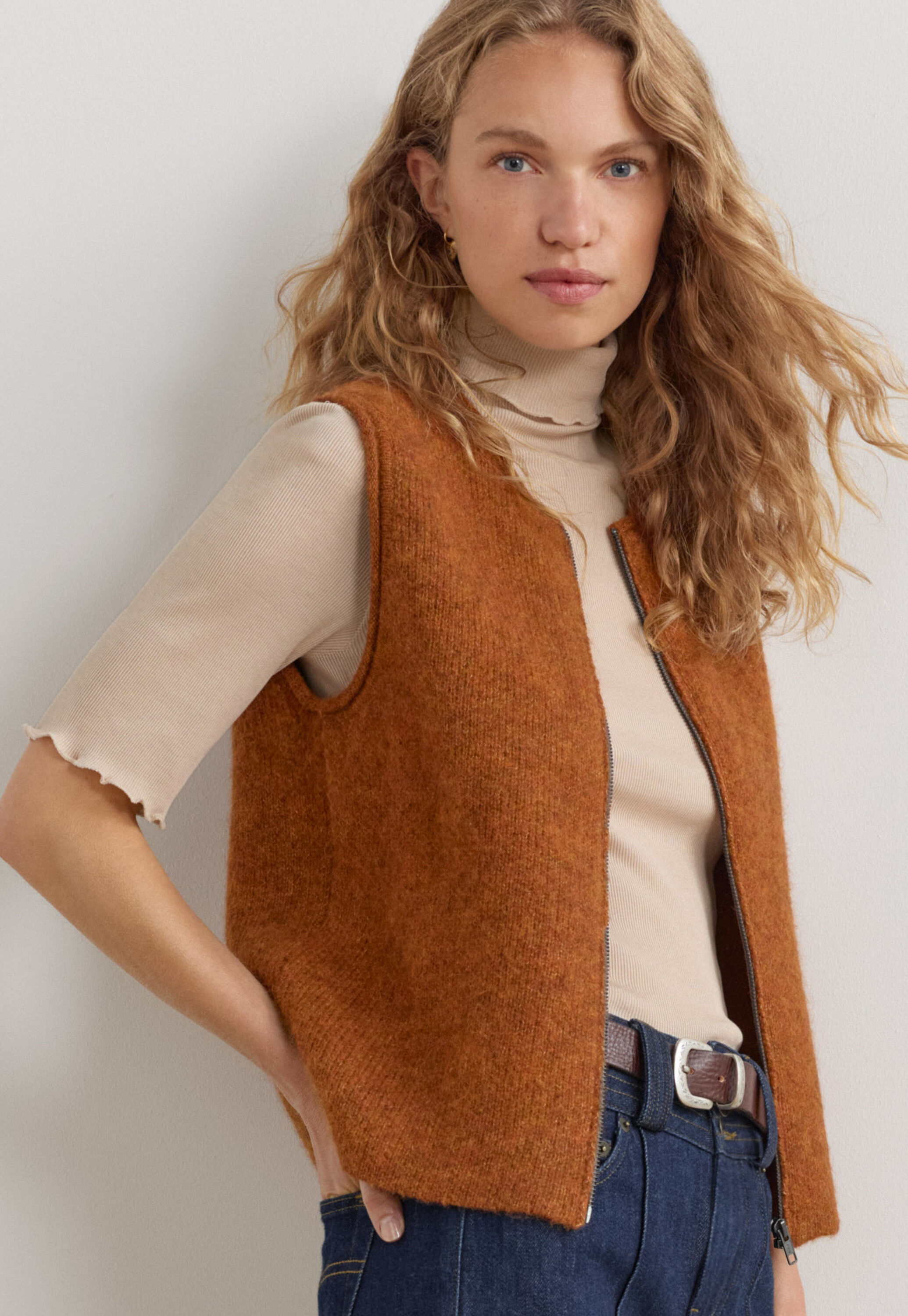 Strickweste, Kupfer/Abendrot, large
