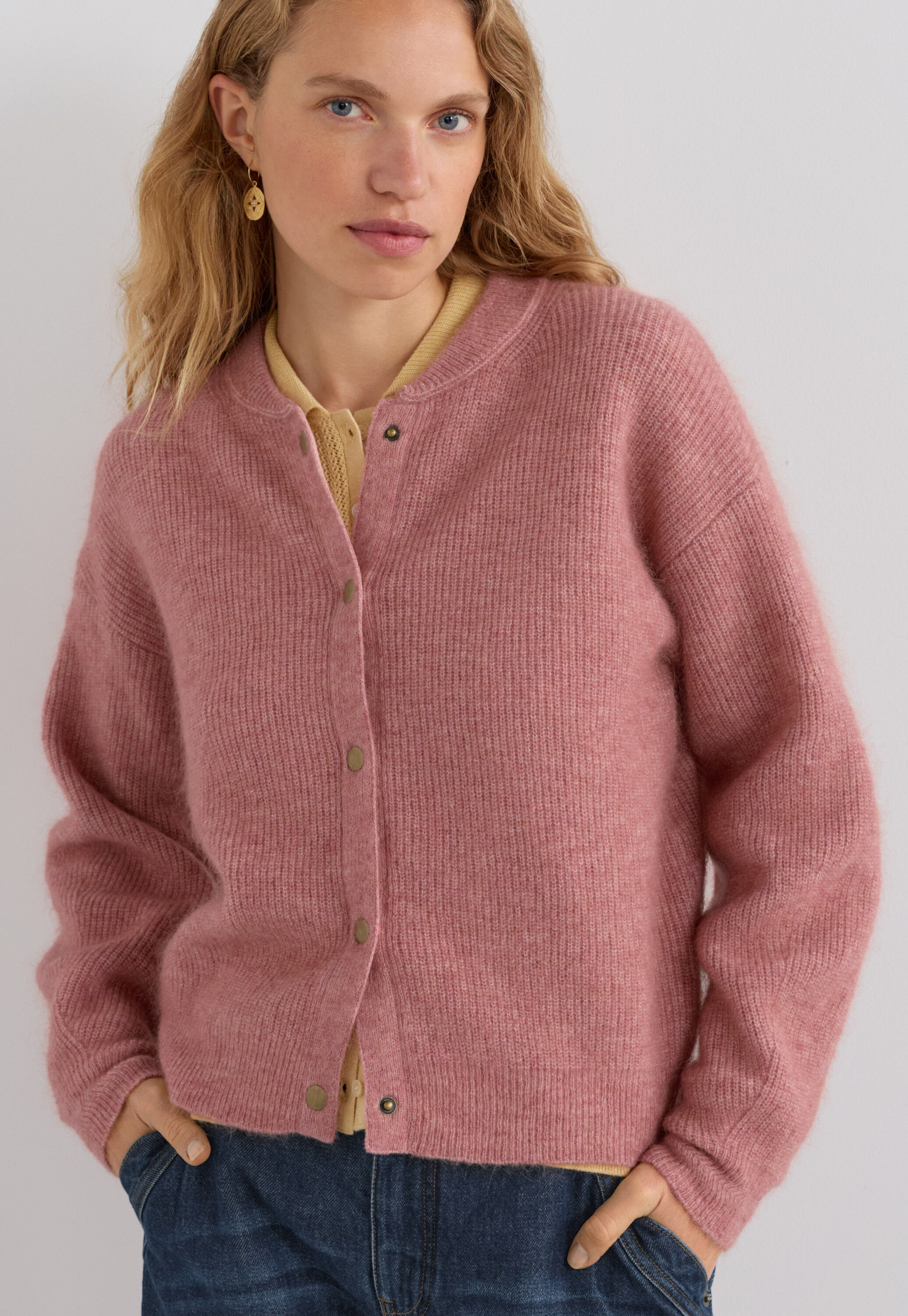 Ripp-Bomberjacke, Pfirsichrosa, large