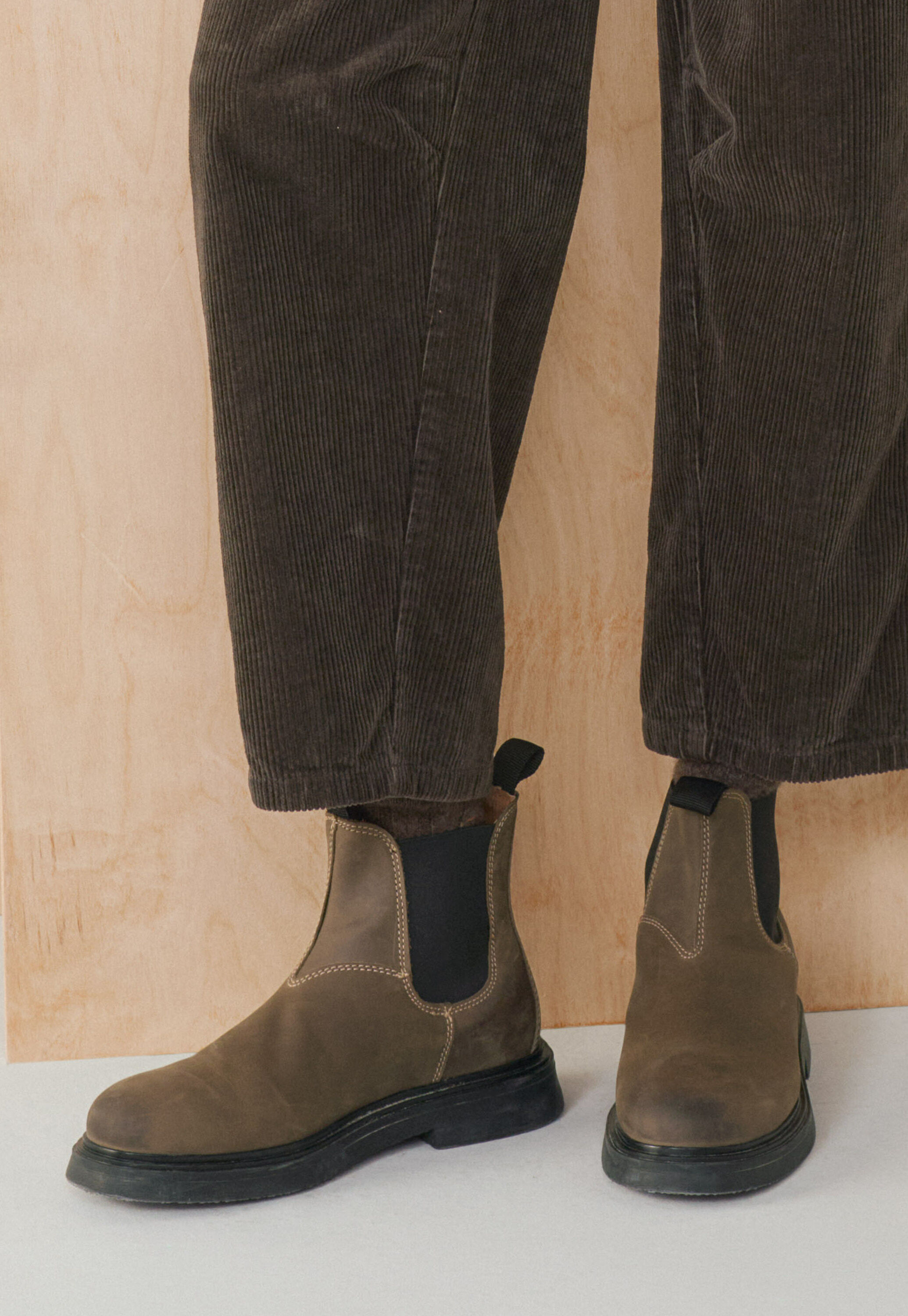 Robuste Chelsea Boots, Oliv, large