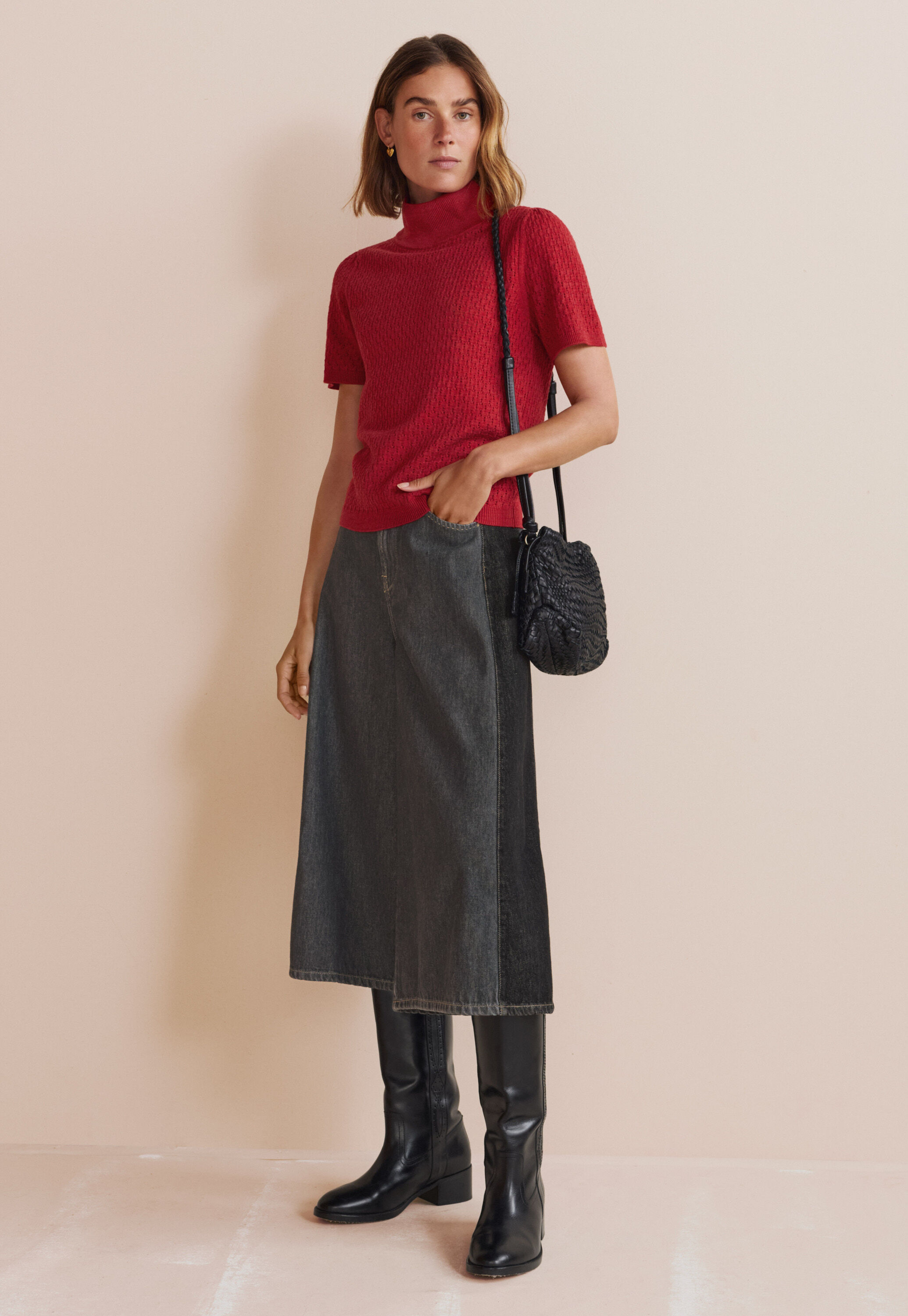 Crossbody-Tasche, Schwarz, large