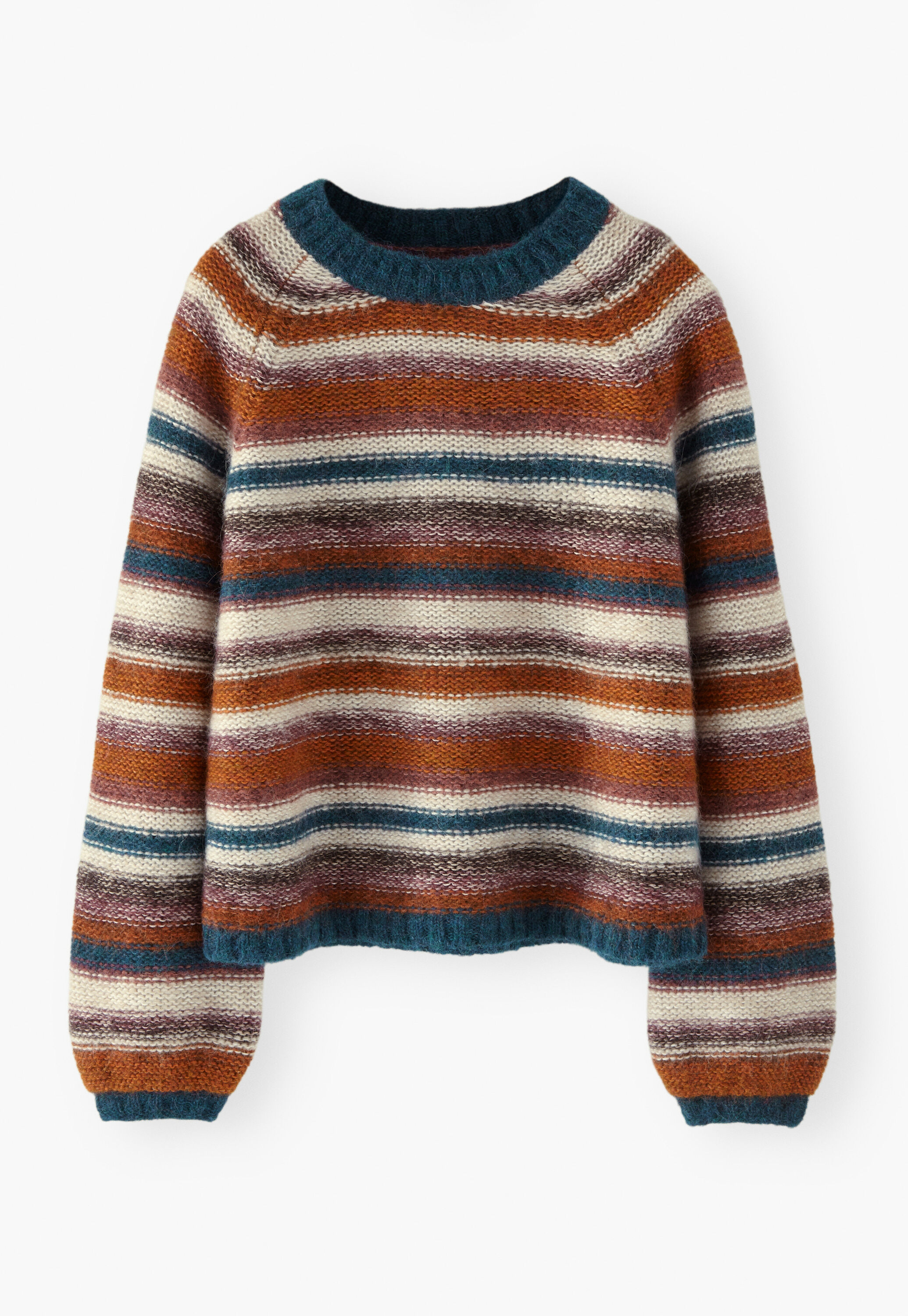 Pullover mit umgekehrten Streifen, Sonnenuntergang, large