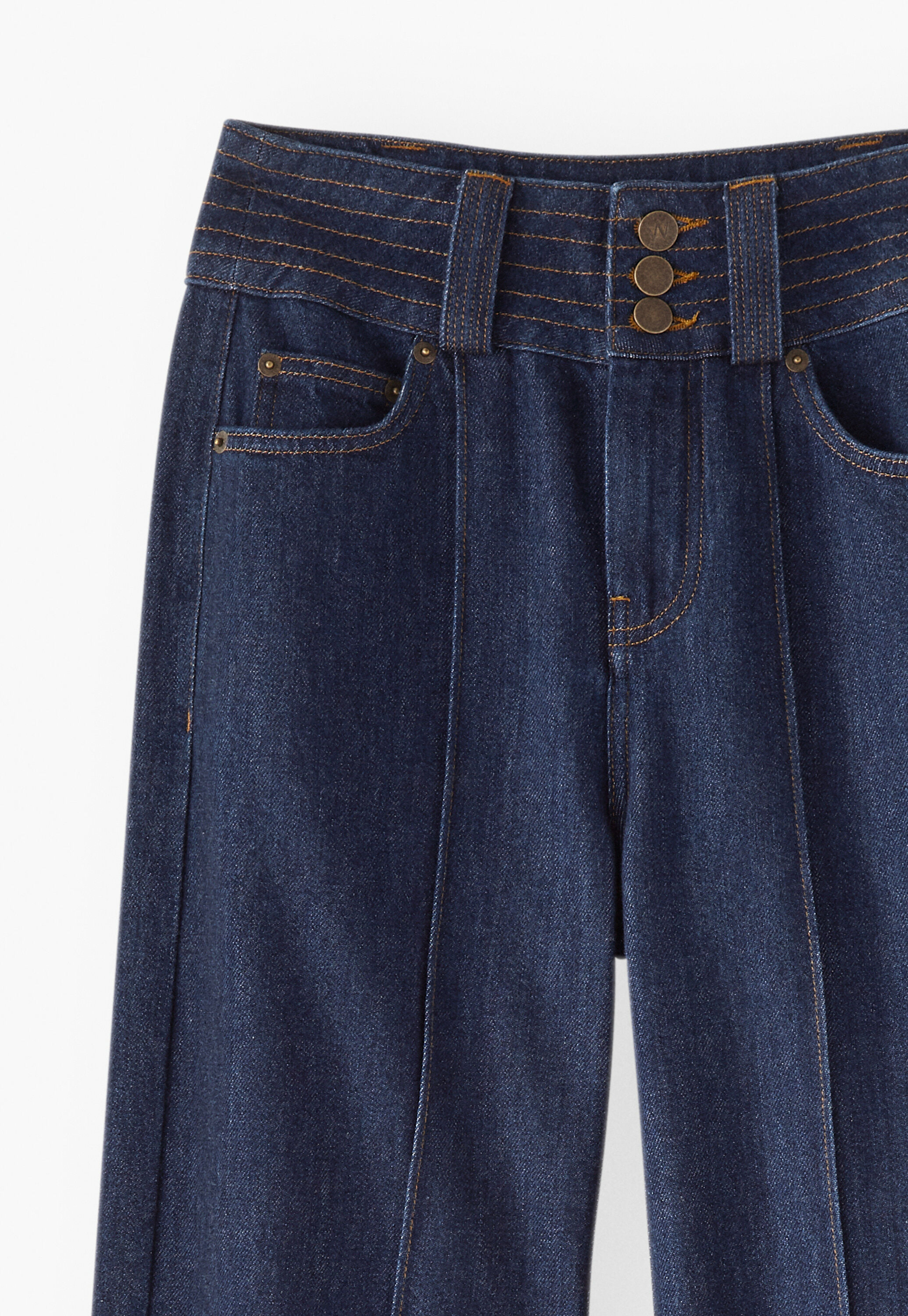 Flie&szlig;ende Jeans mit weitem Bein, Gesp&uuml;lte Waschung, large