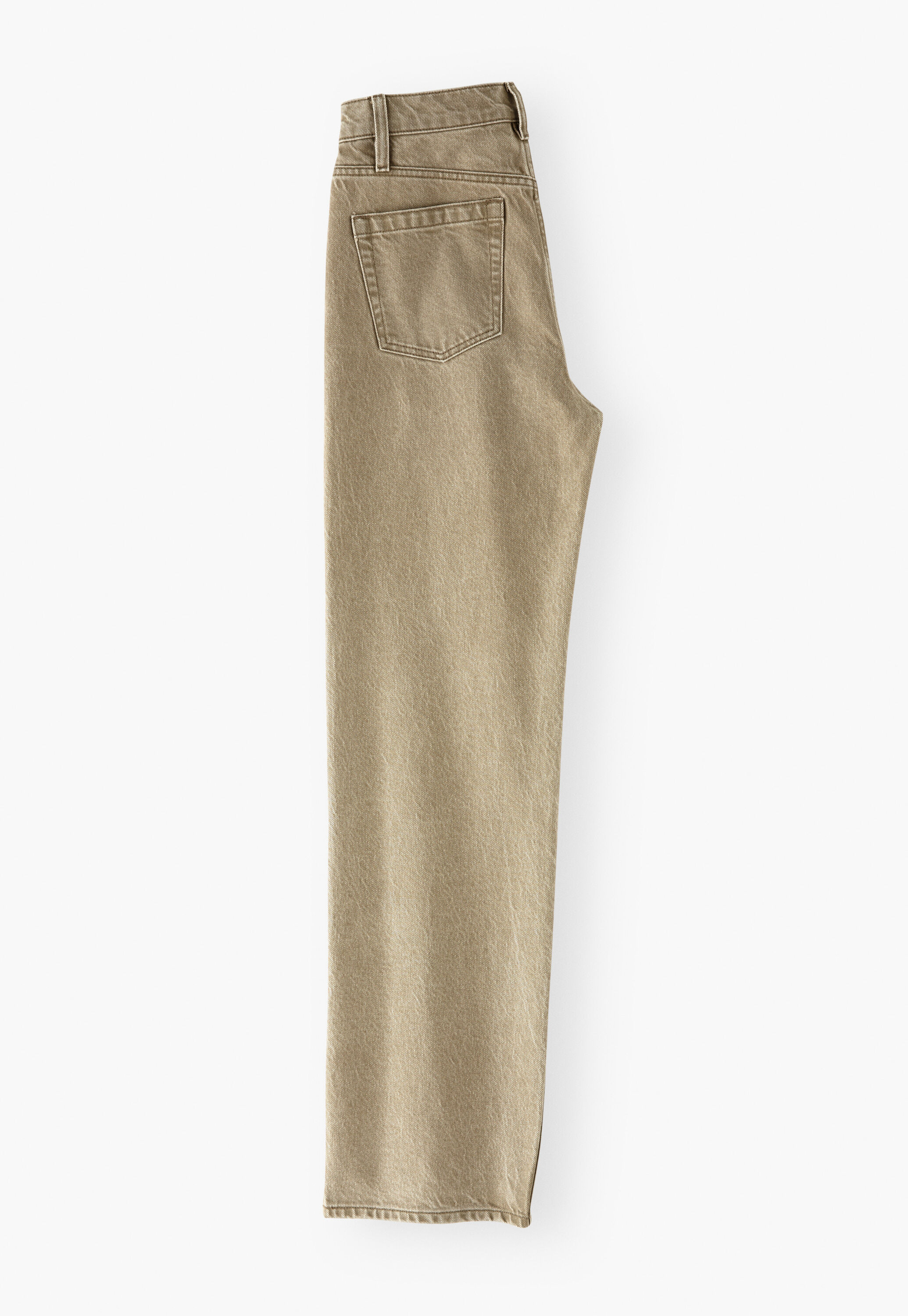 Jeans mit geteiltem Saum, Olivgrau, large
