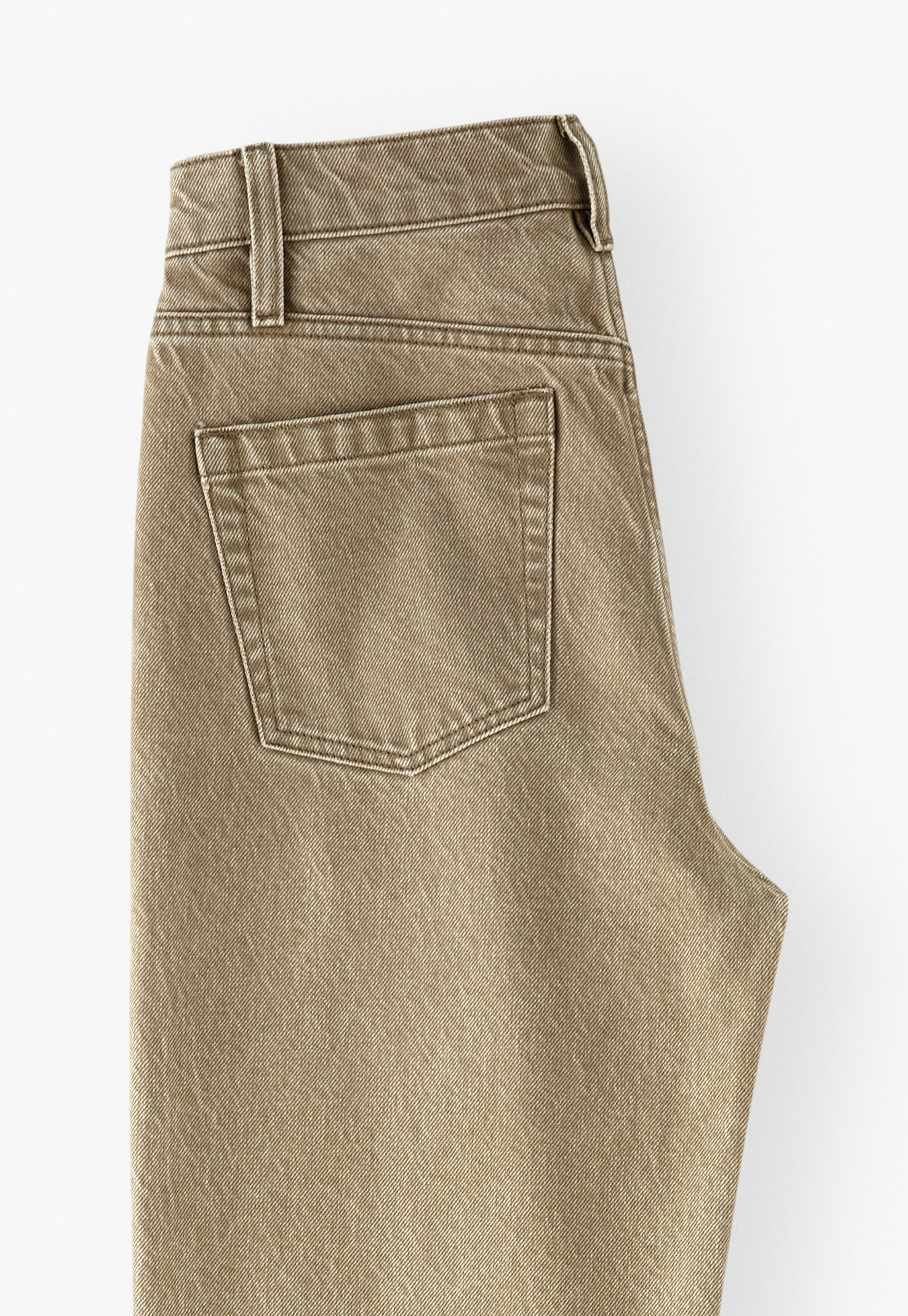 Jeans mit geteiltem Saum, Olivgrau, large