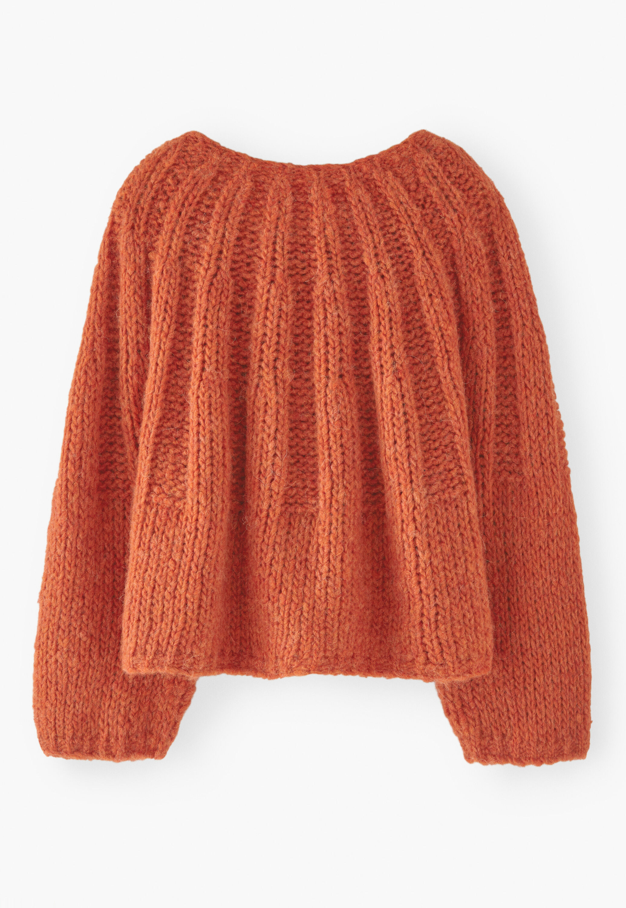 Handgestrickter Cardigan, Chiliorange, large