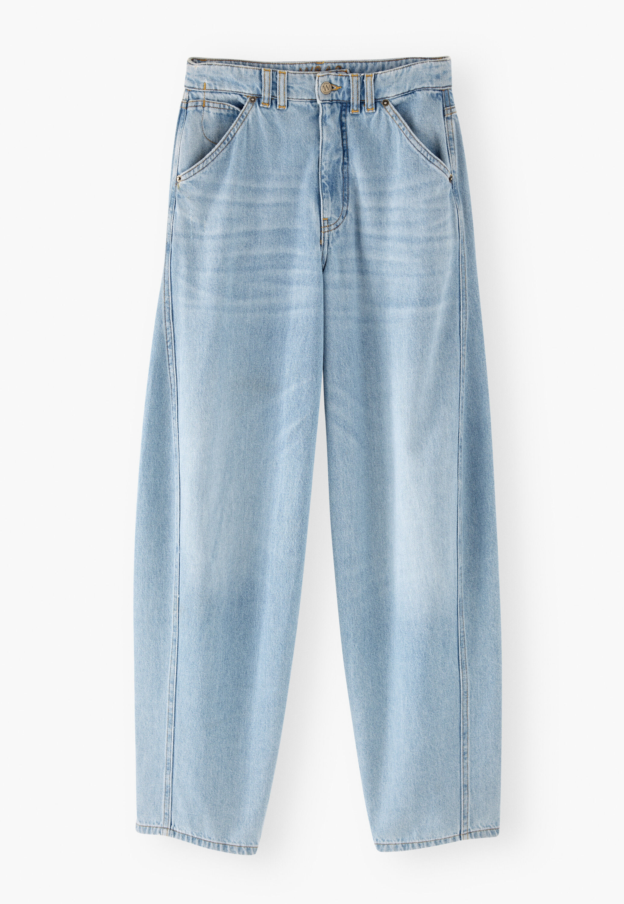 Jeans mit Nahtdetails, Blasse Waschung, large