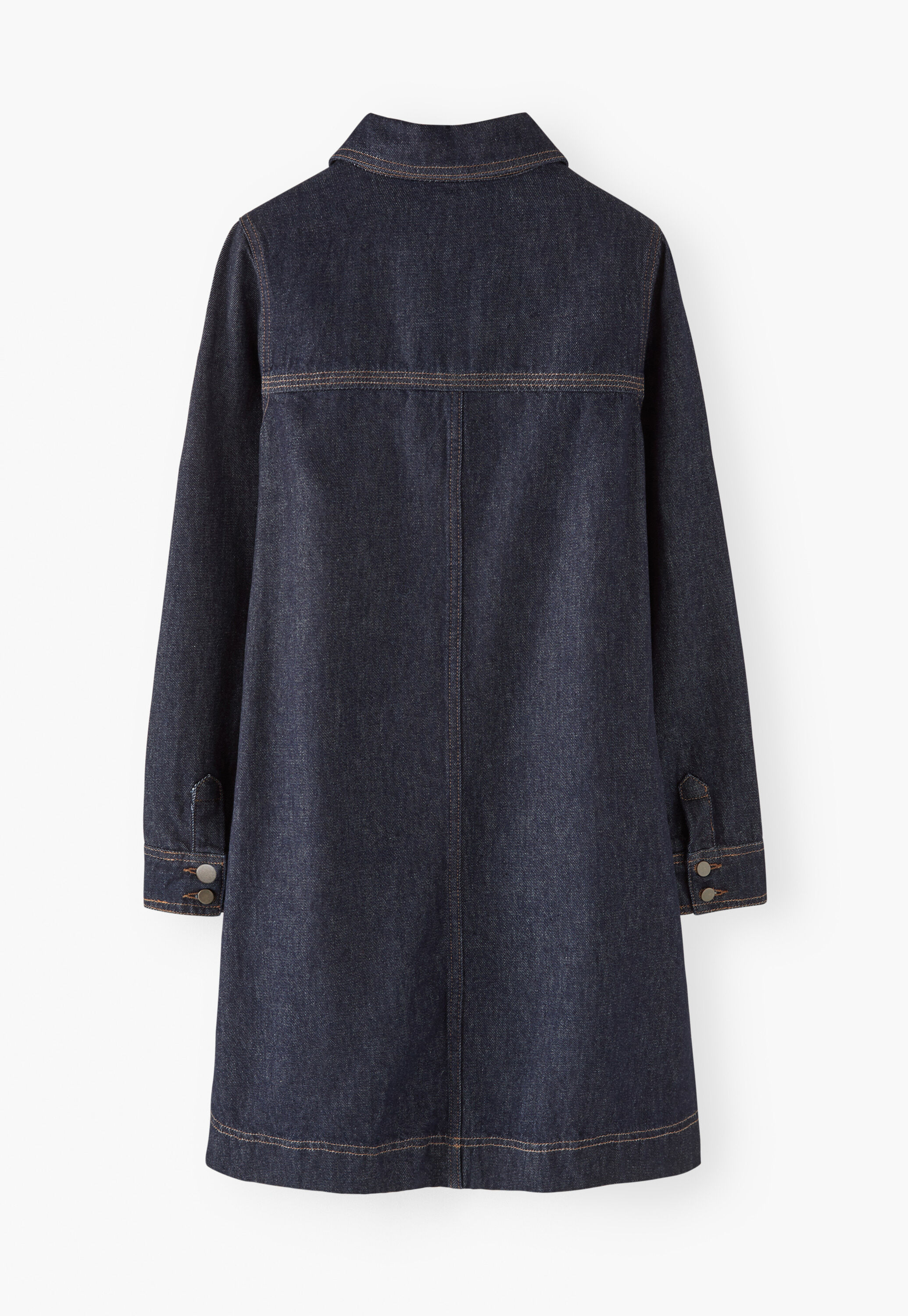 Denim-Kleid in A-Linie, Dunkles Ozeanblau, large