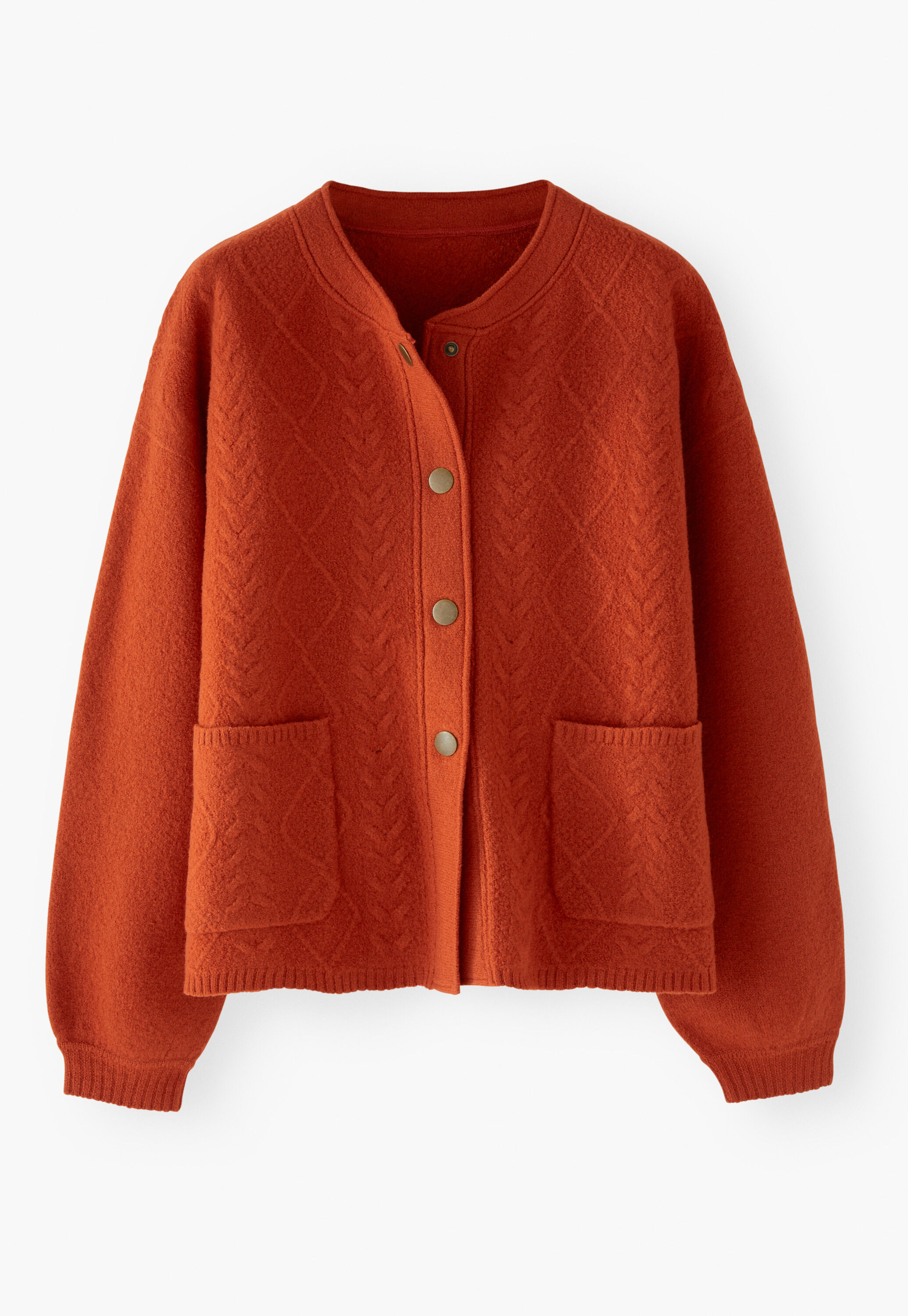 Zopfmuster-Bomberjacke, Kupferrot, large