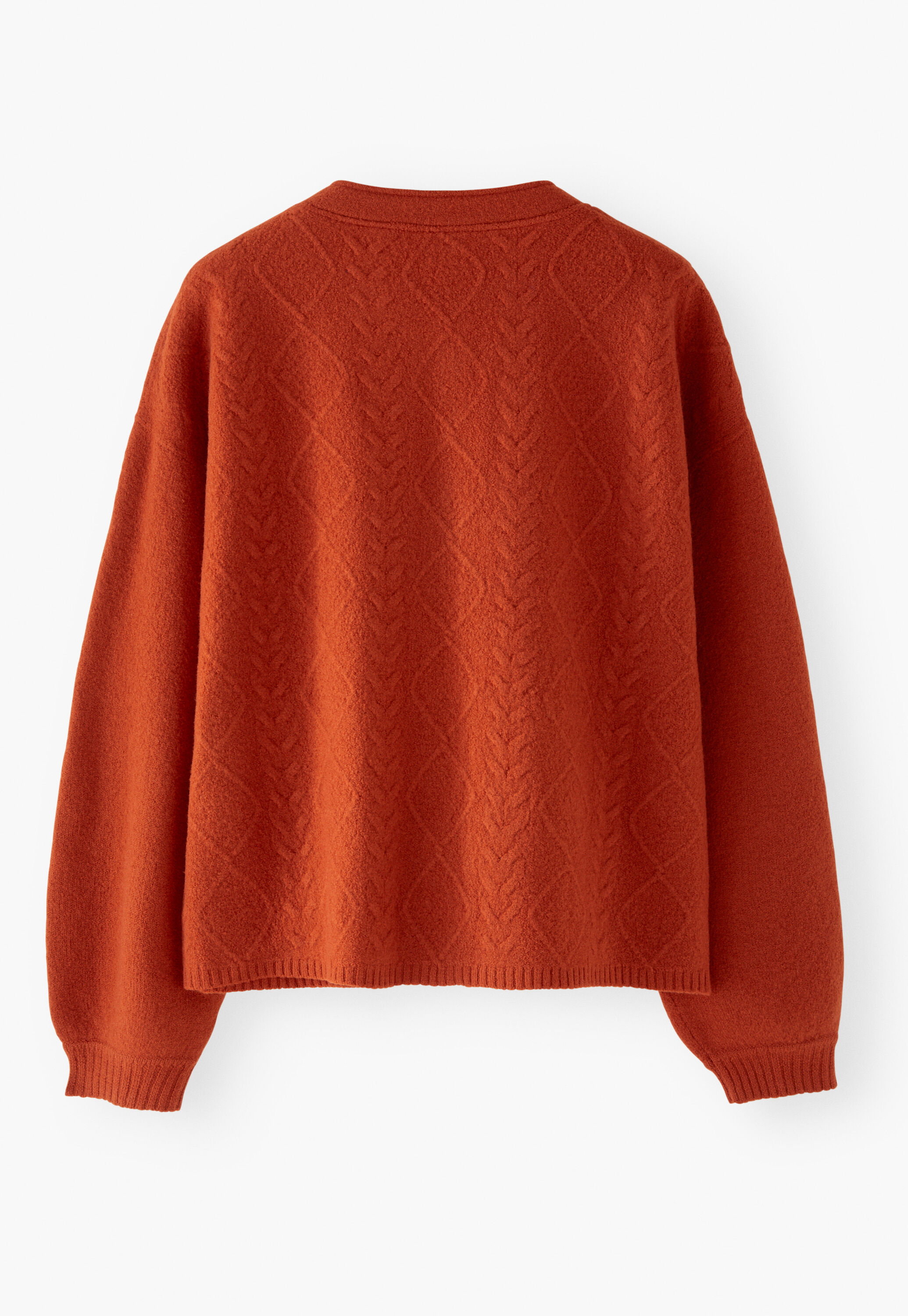 Zopfmuster-Bomberjacke, Kupferrot, large