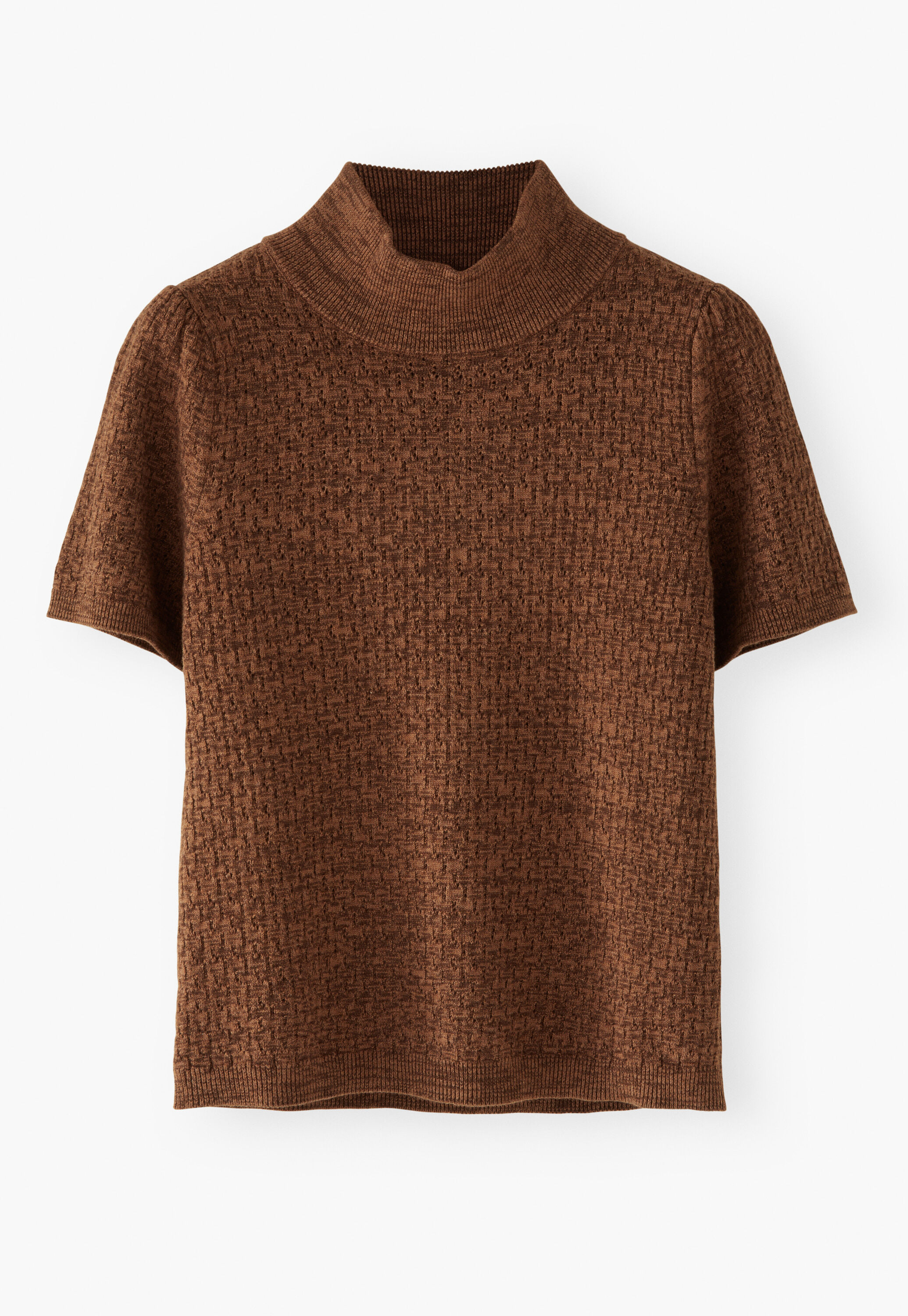 Pointelle-Pullover, Schokolade, large