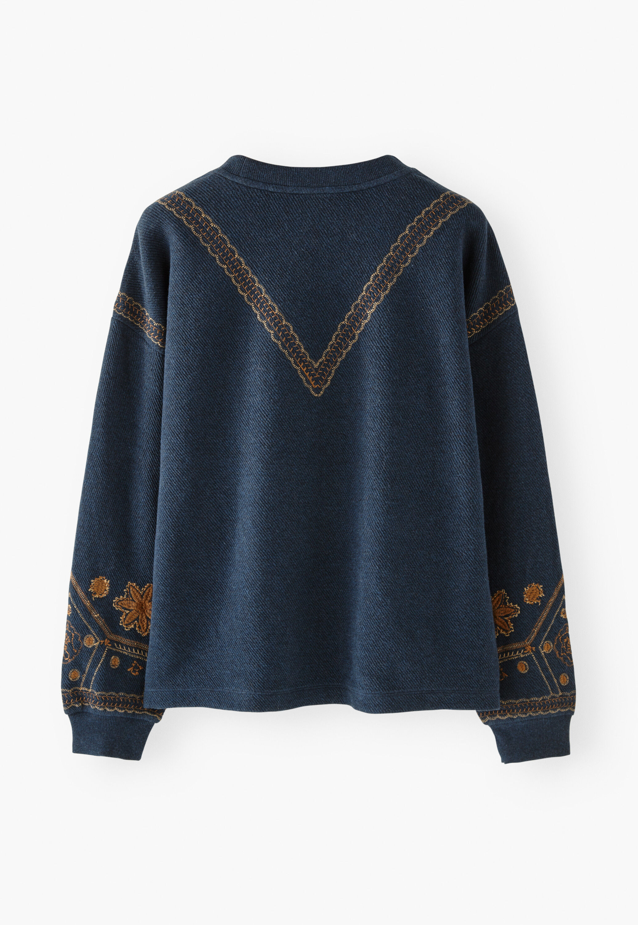 Sweatshirt mit Stickerei, Indigo, large