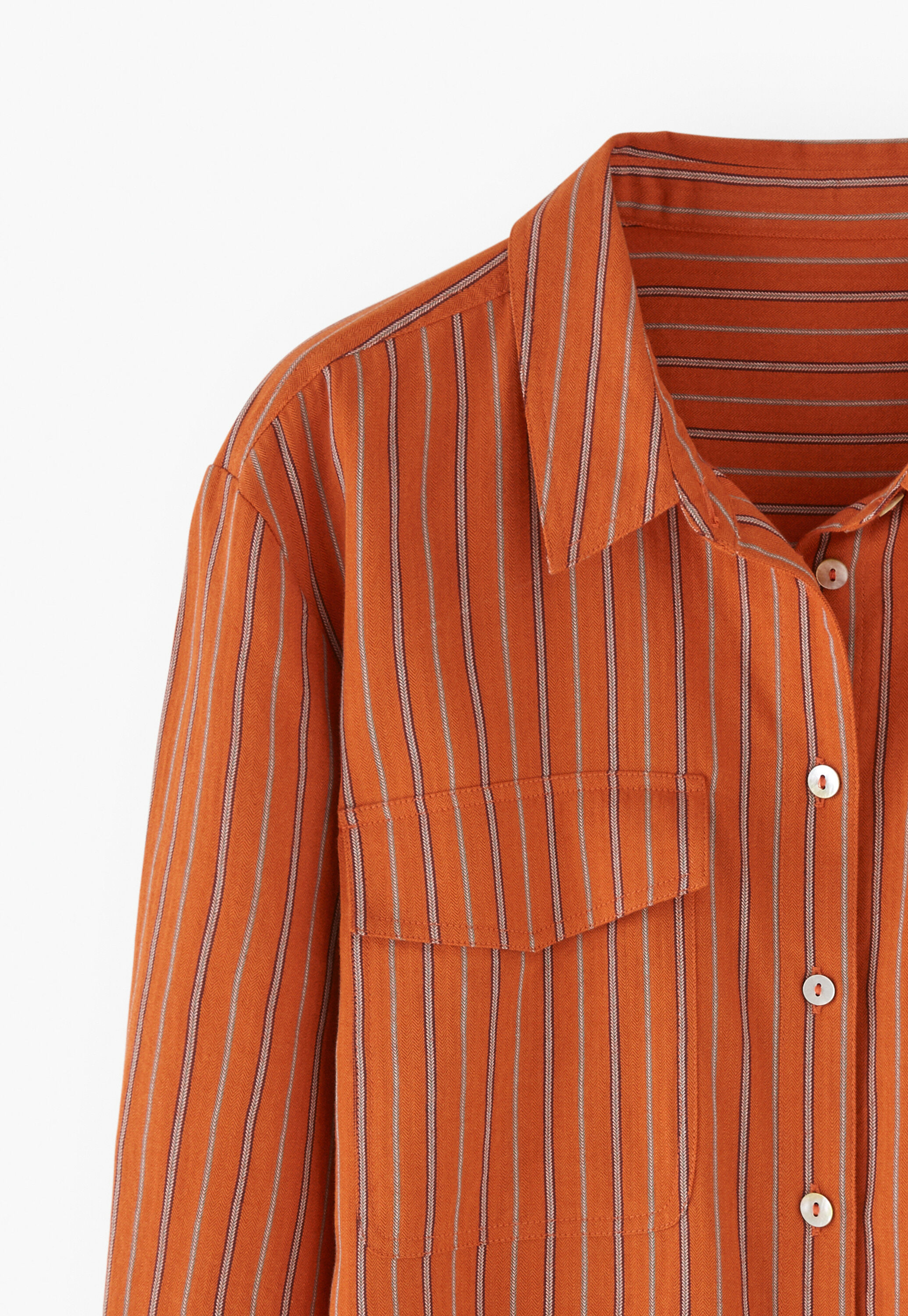 Gestreifte Bluse, Gebranntes Orange, large