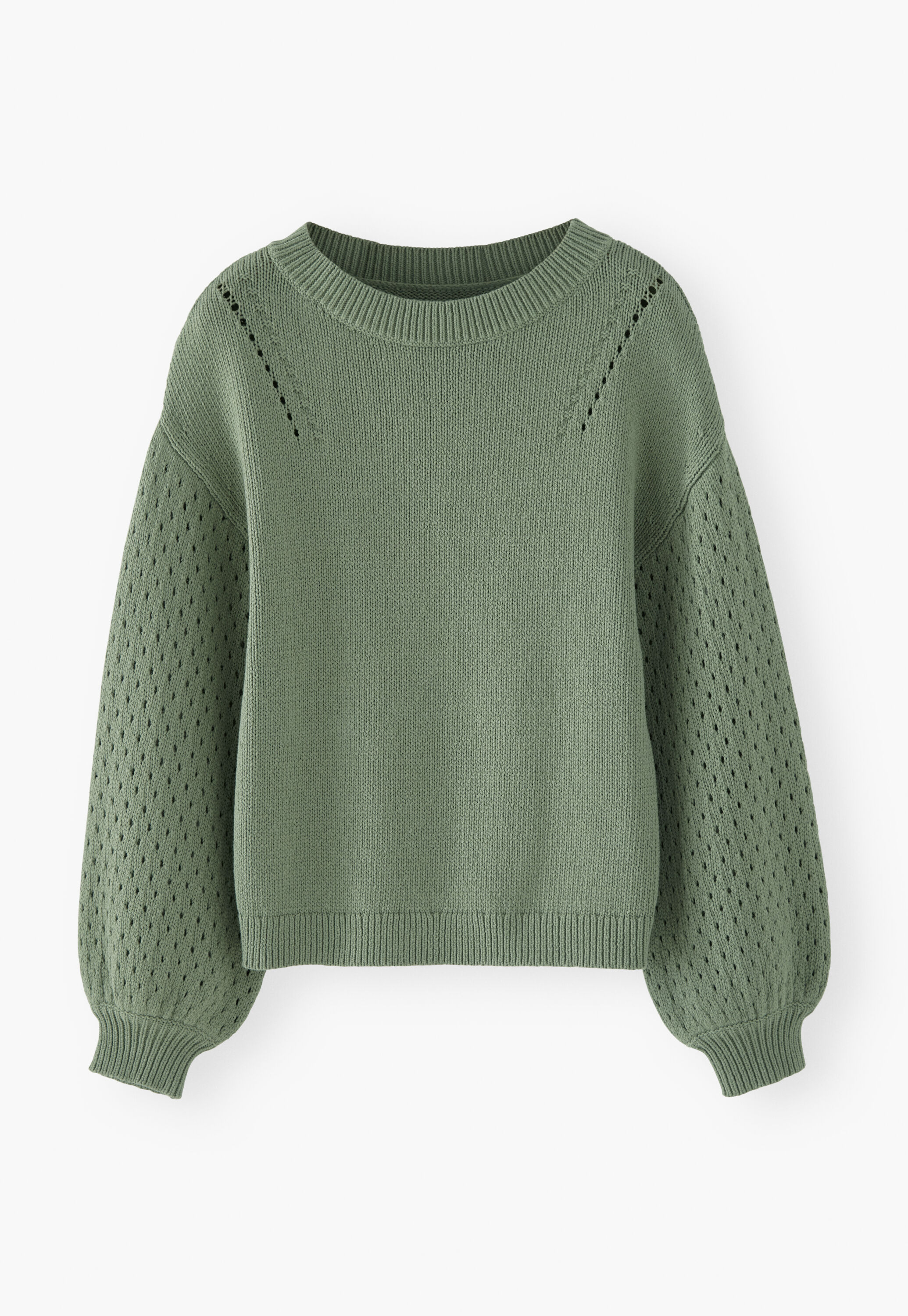 Pullover mit Pointelle-&Auml;rmeln