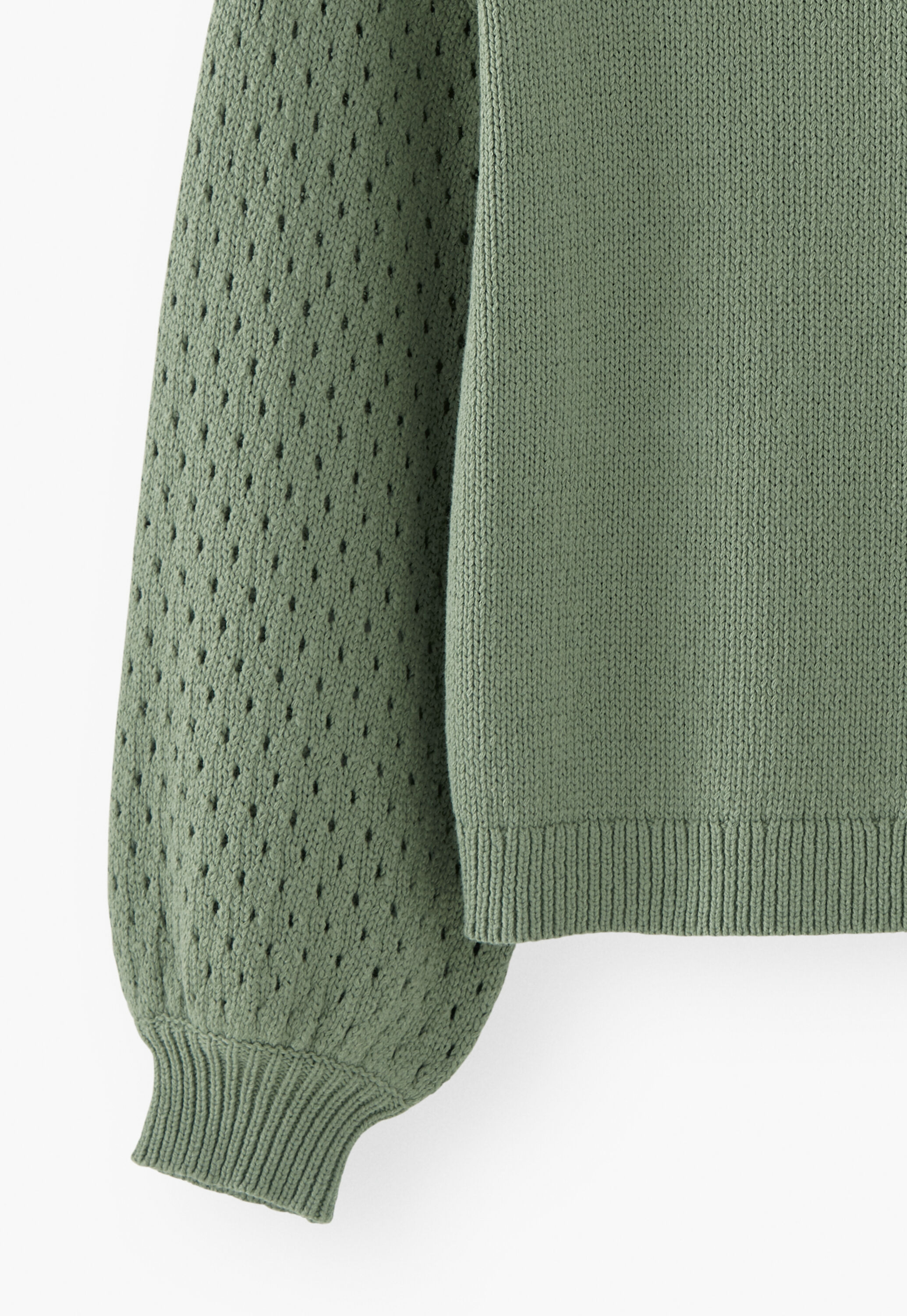Pullover mit Pointelle-&Auml;rmeln