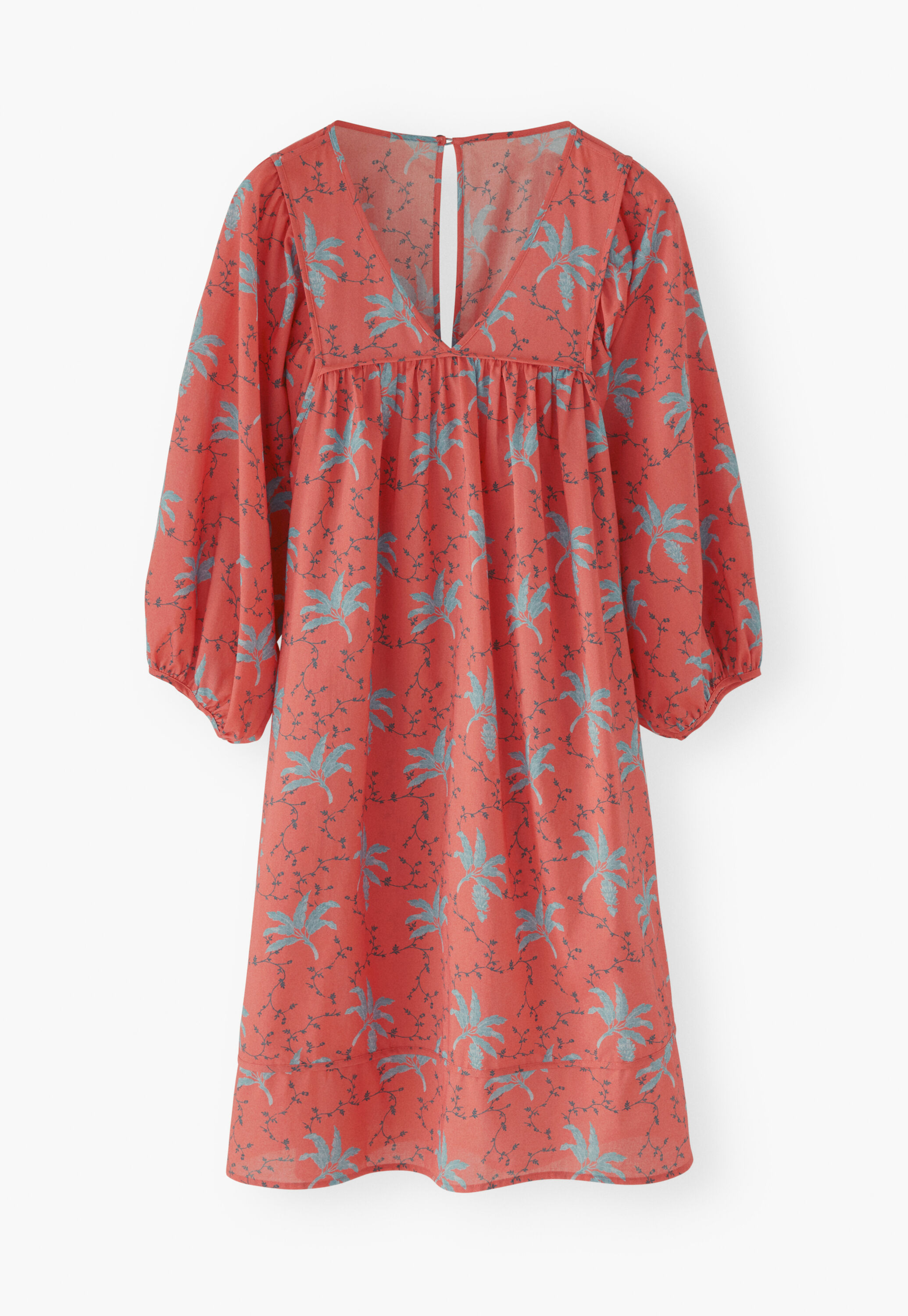 Bedrucktes Kleid mit V-Ausschnitt