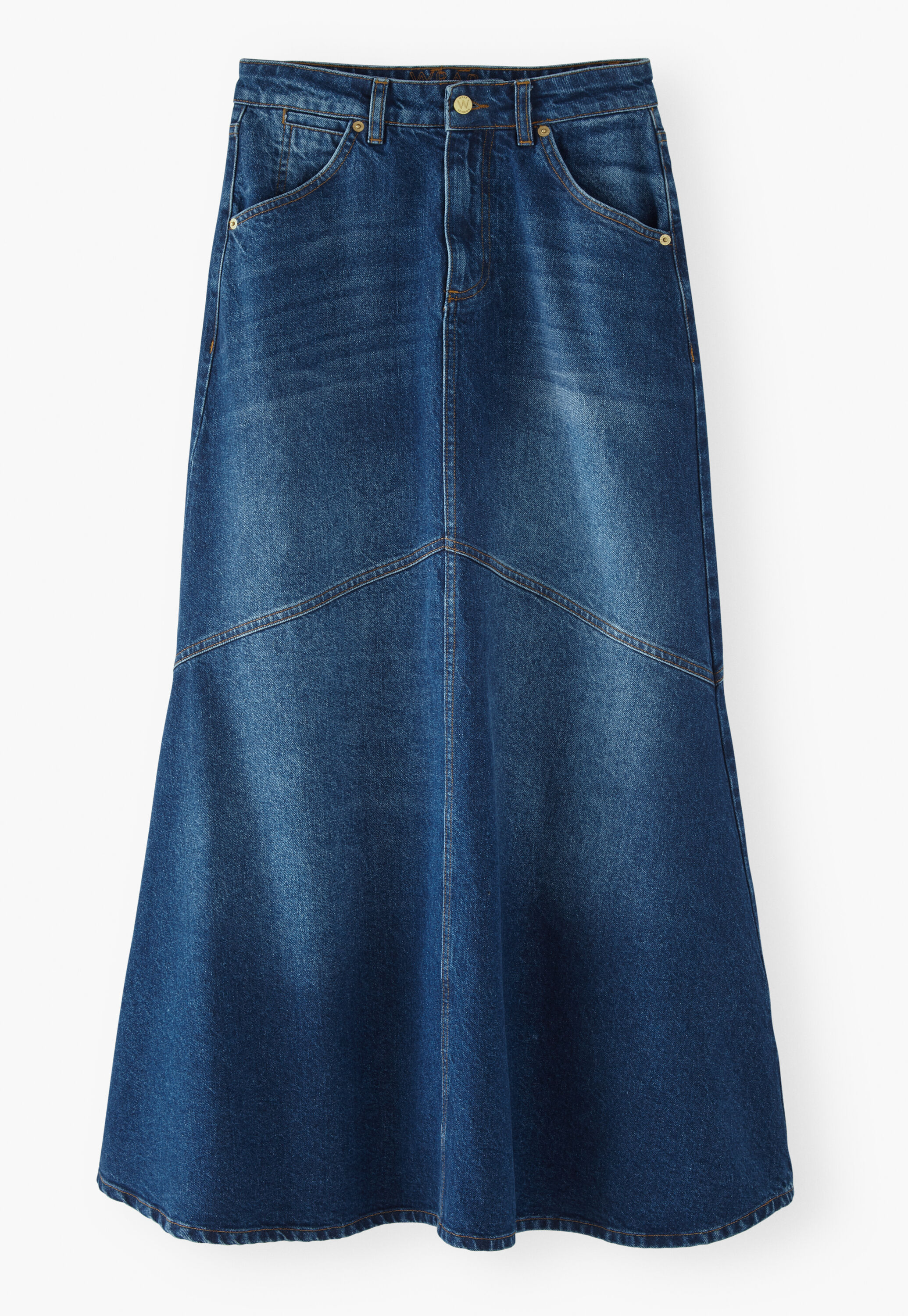 Ausgestellter Maxirock aus Denim, Mid-Vintage, large