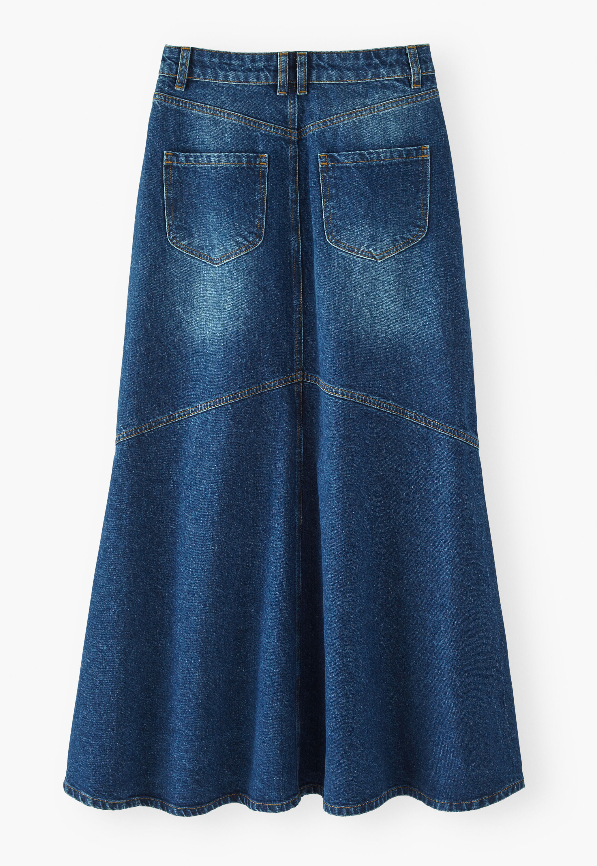 Ausgestellter Maxirock aus Denim, Mid-Vintage, large