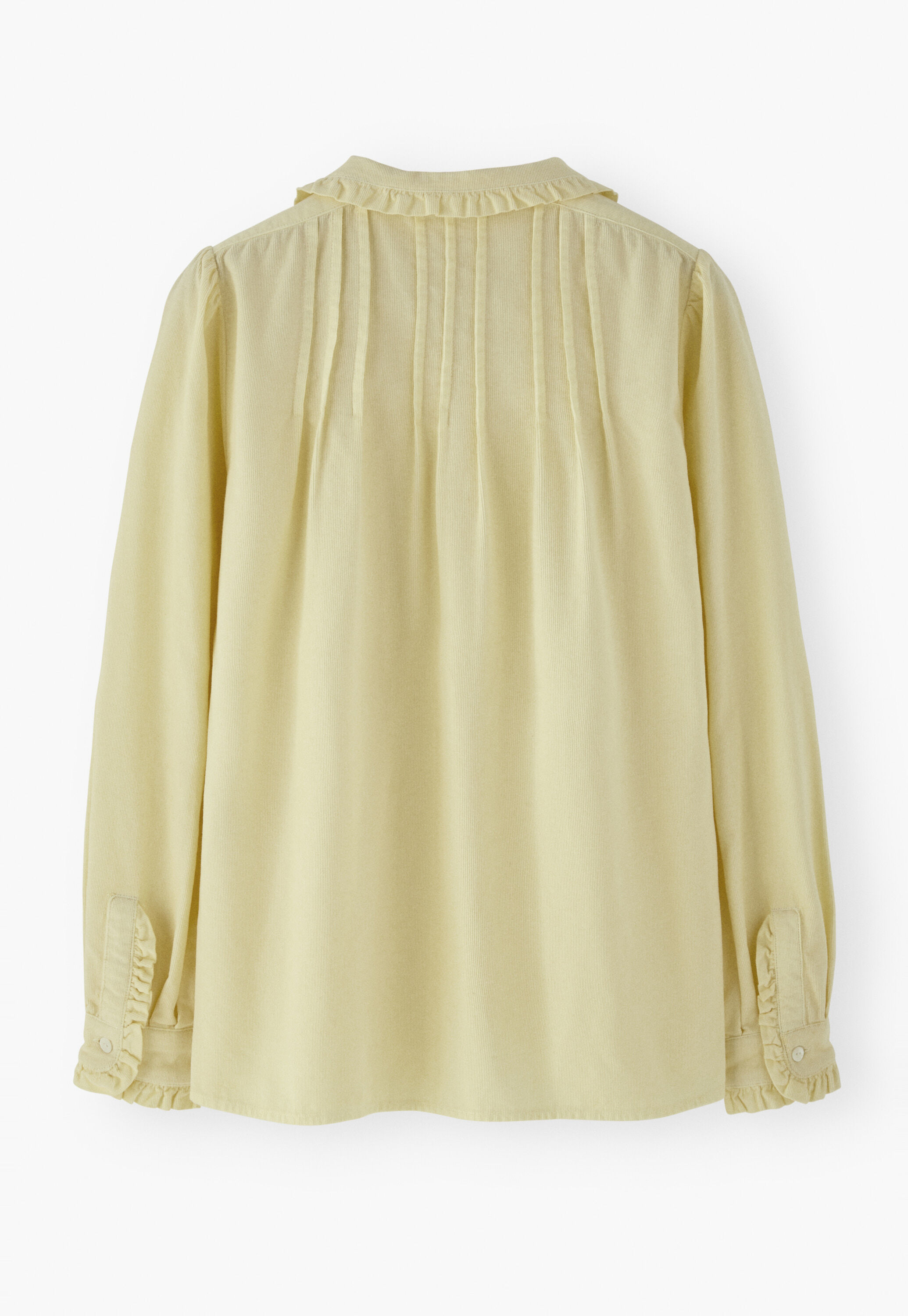 Faltenbluse aus Cord, Buttergelb, large