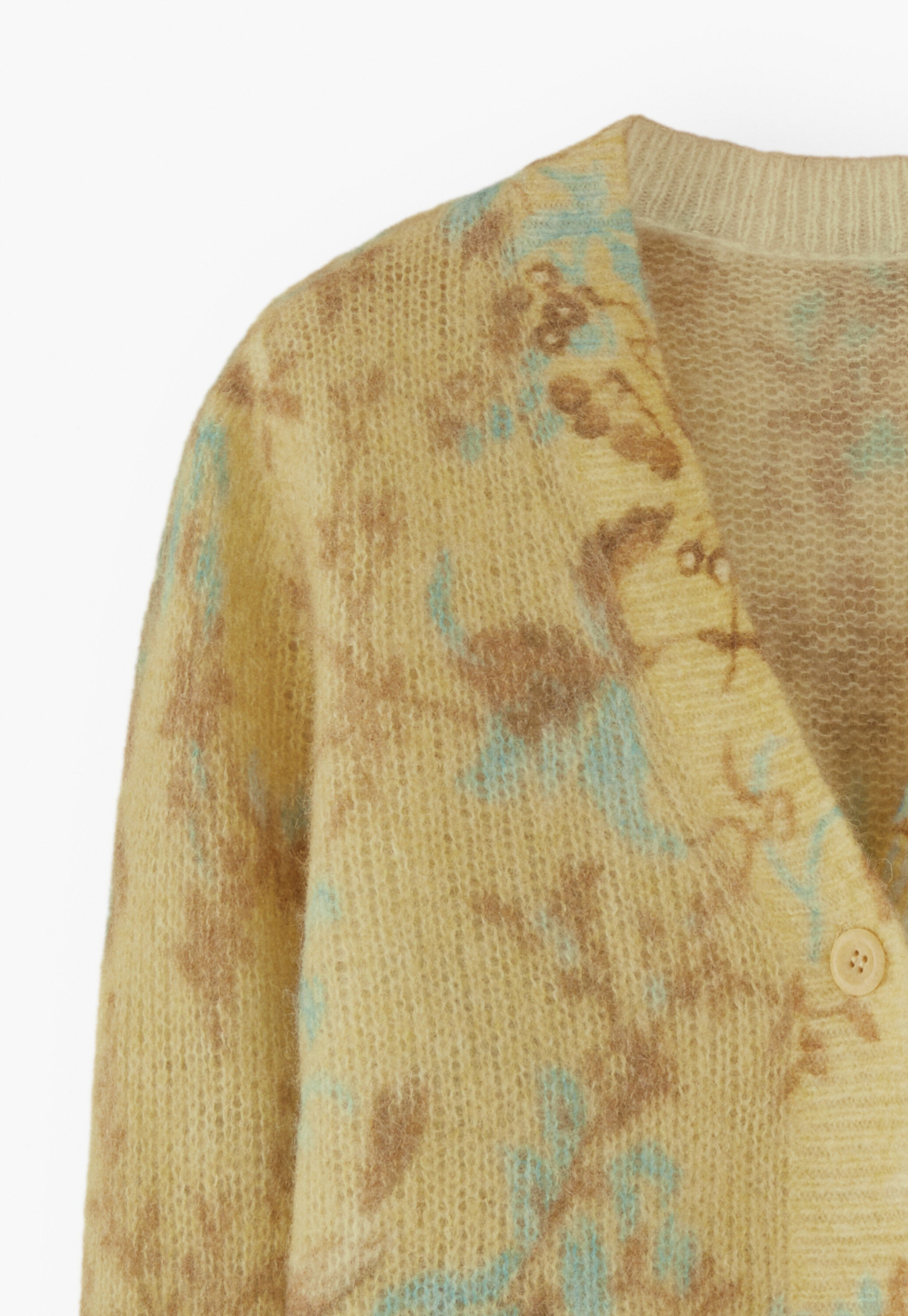 Bedruckter Cardigan, Zitrone/Himmelblau, large