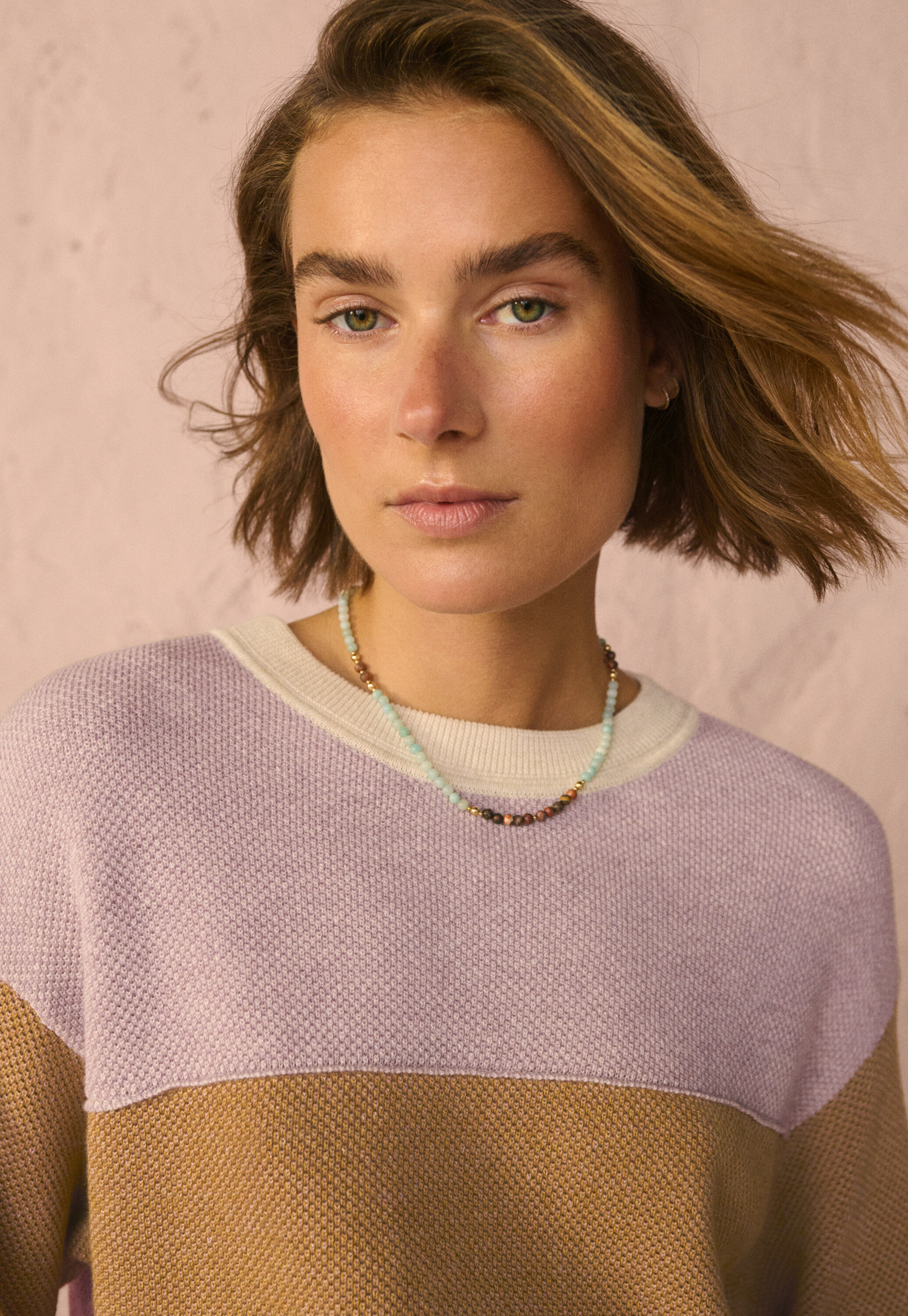 Piqu&eacute;-Strickpullover