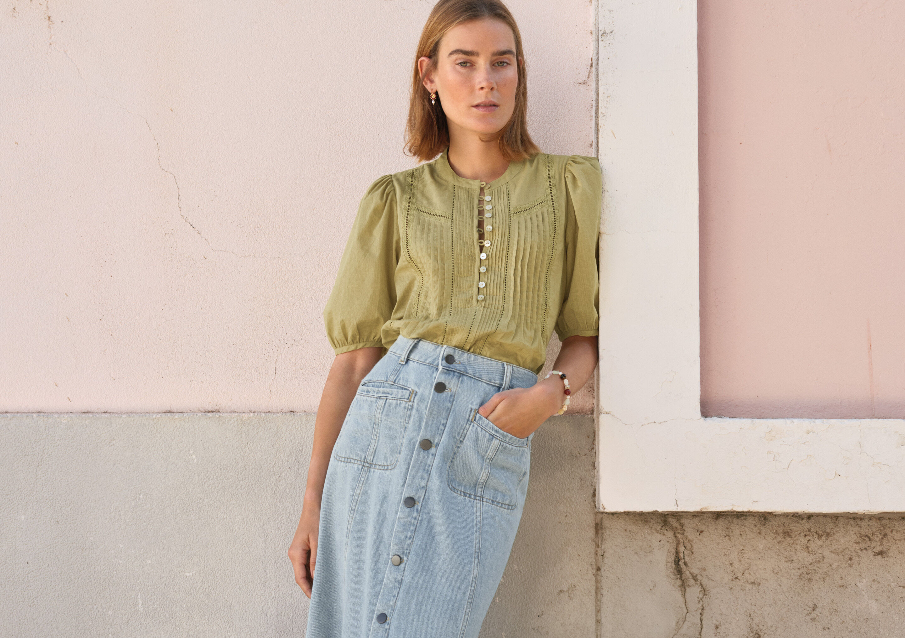 Bluse mit Biesen