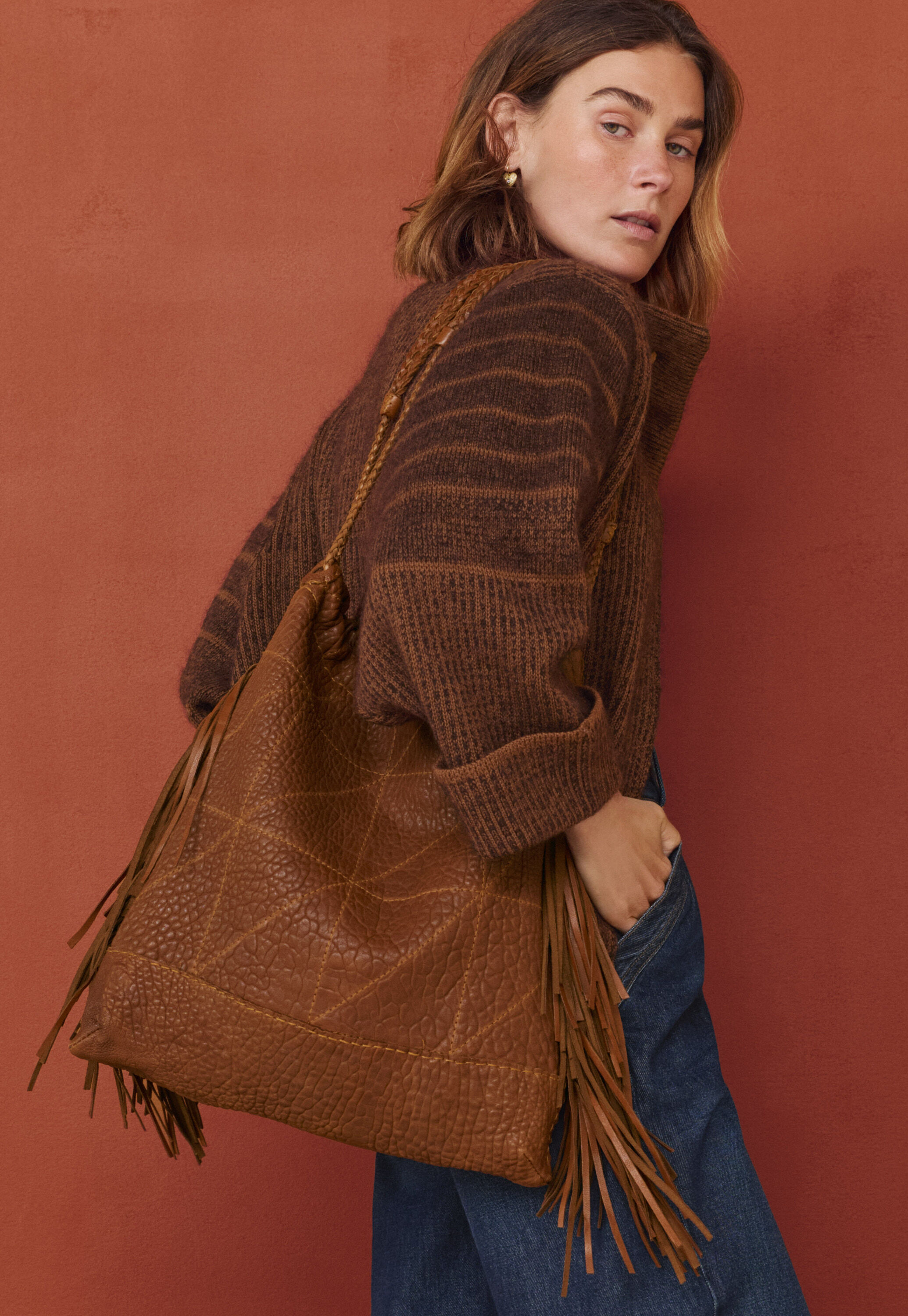 Strickjacke, Espresso, large