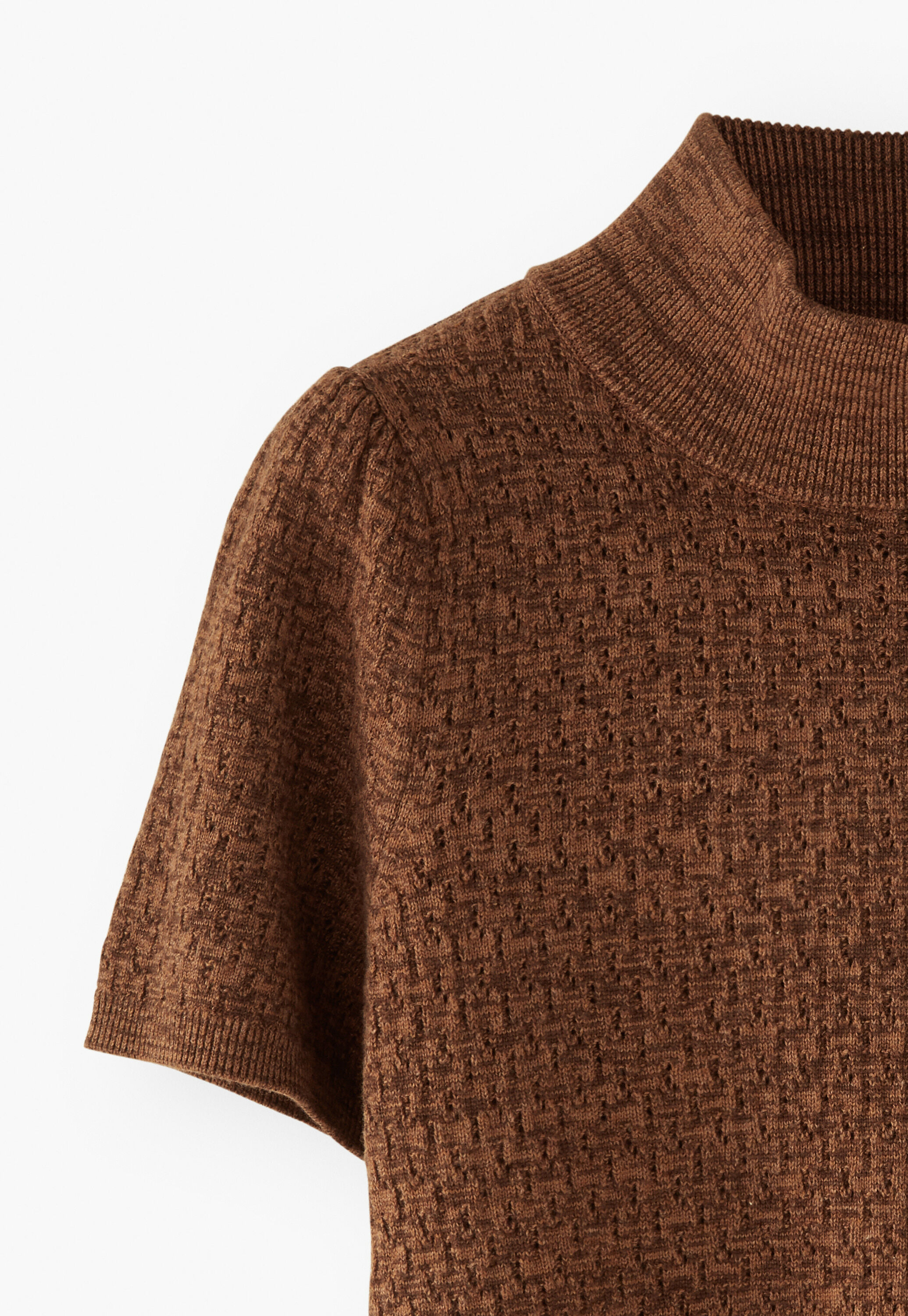 Pointelle-Pullover, Schokolade, large
