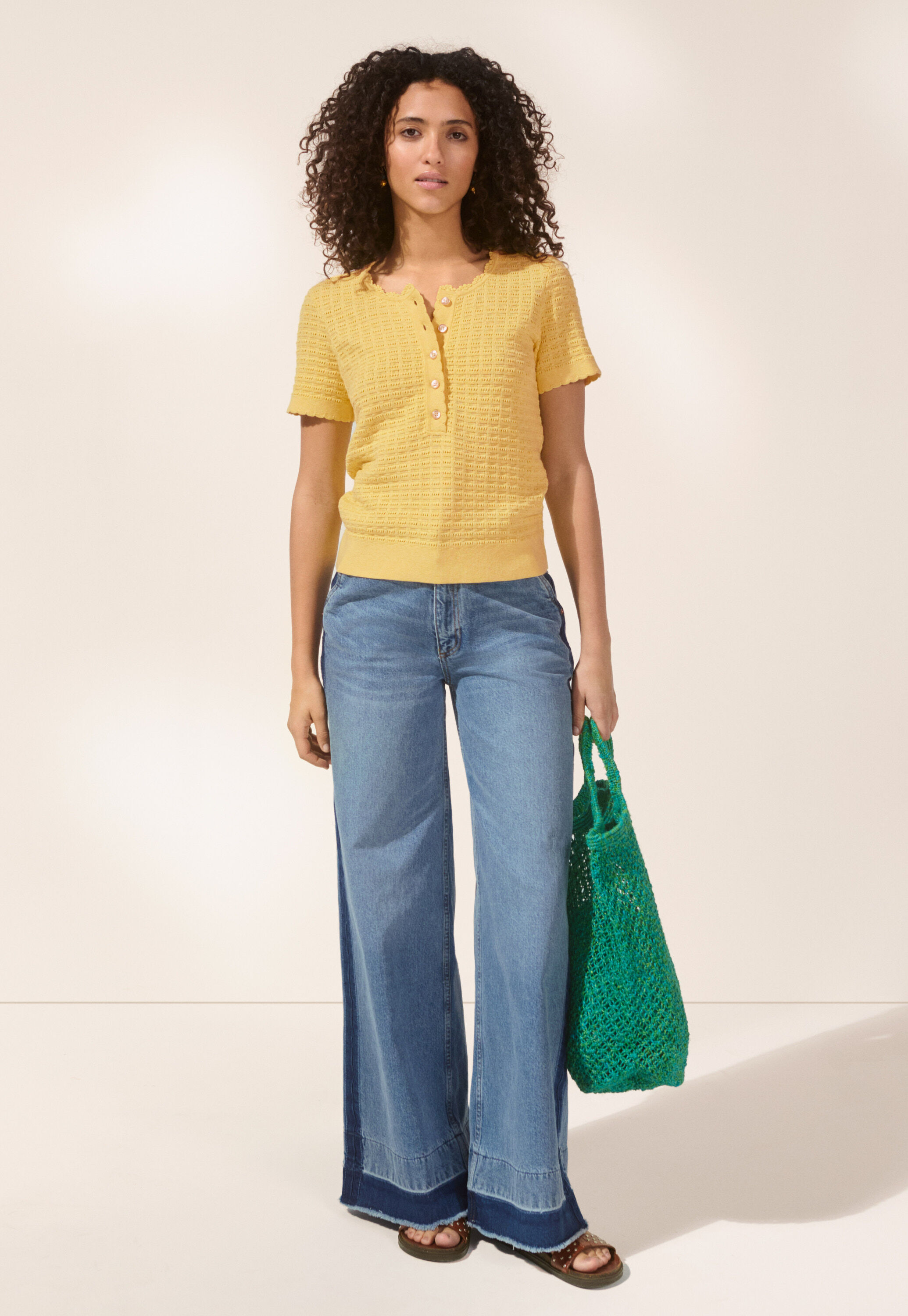 T-Shirt mit Maschendetails