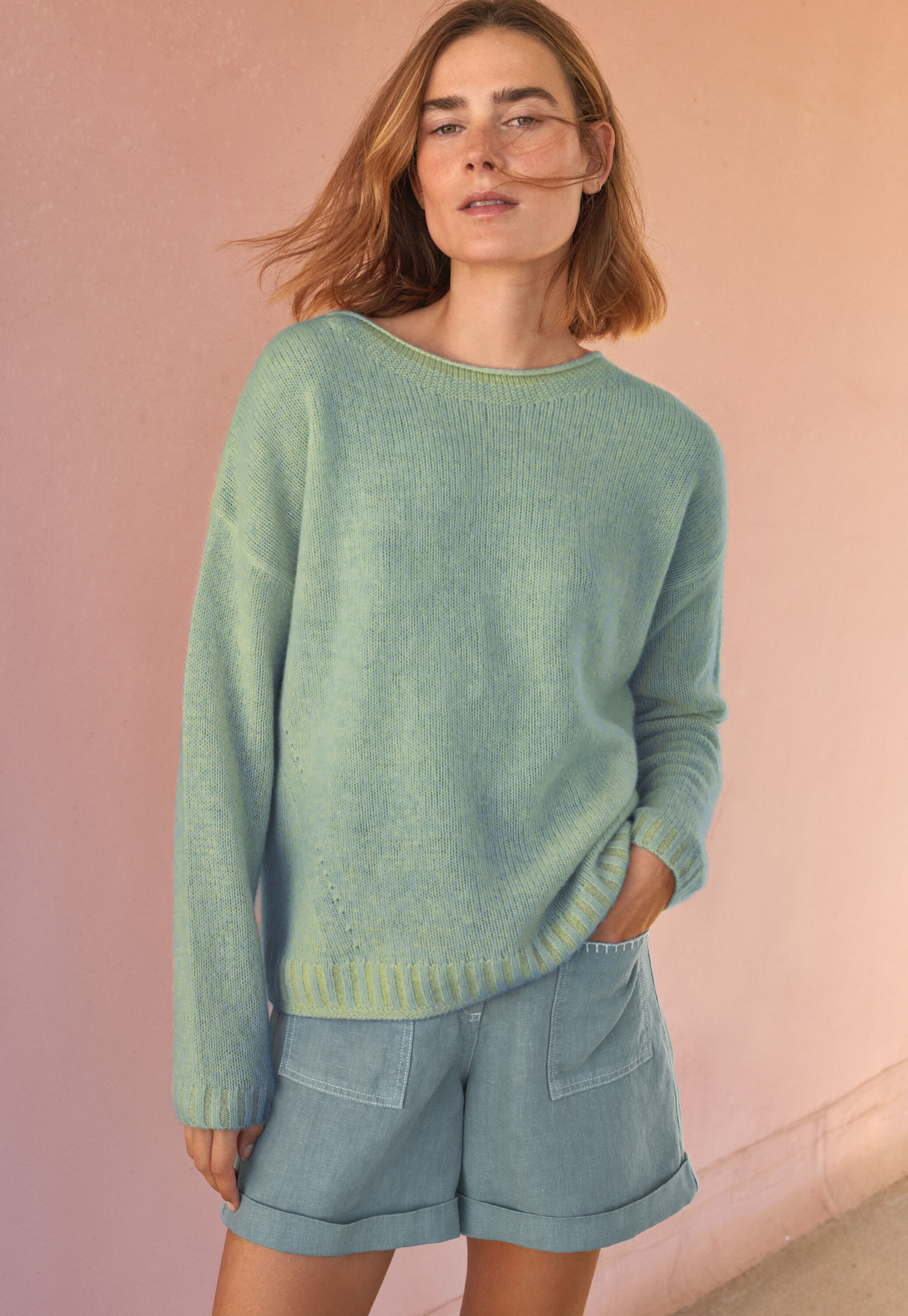 Plattierter Pullover